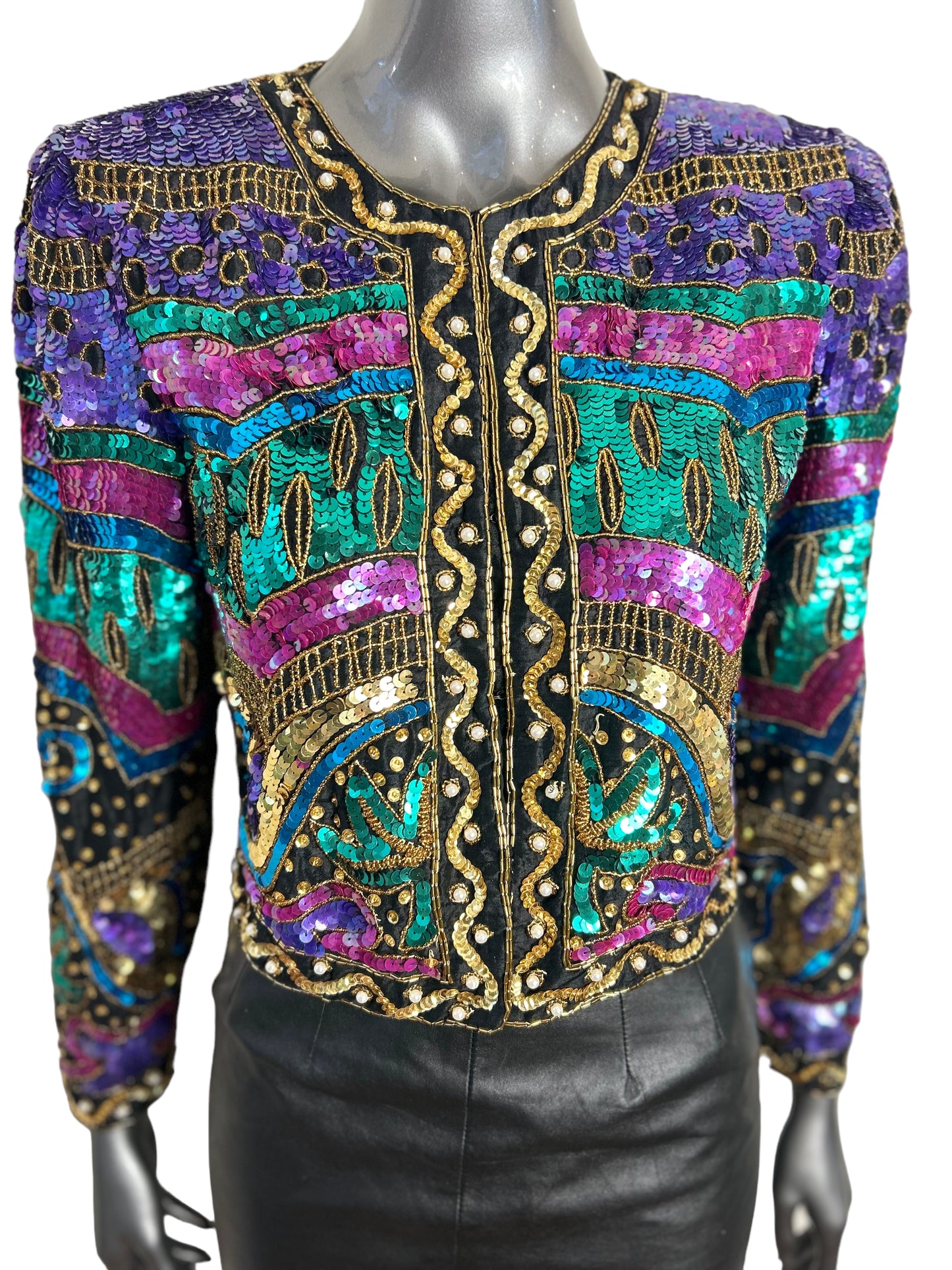 Vintage 1980s Sequin Matador Bolero Cocktail Jacket