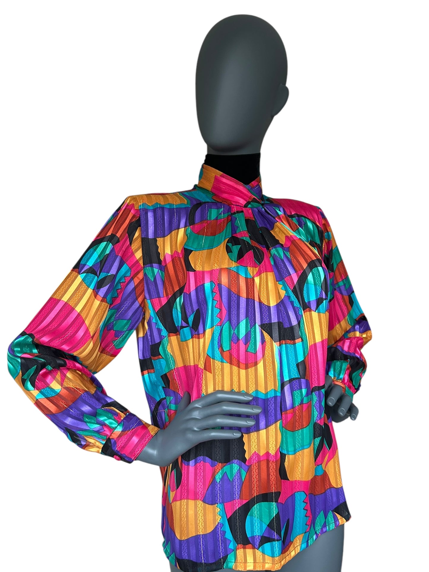 Vintage 1980s Abstract Tunic Blouse