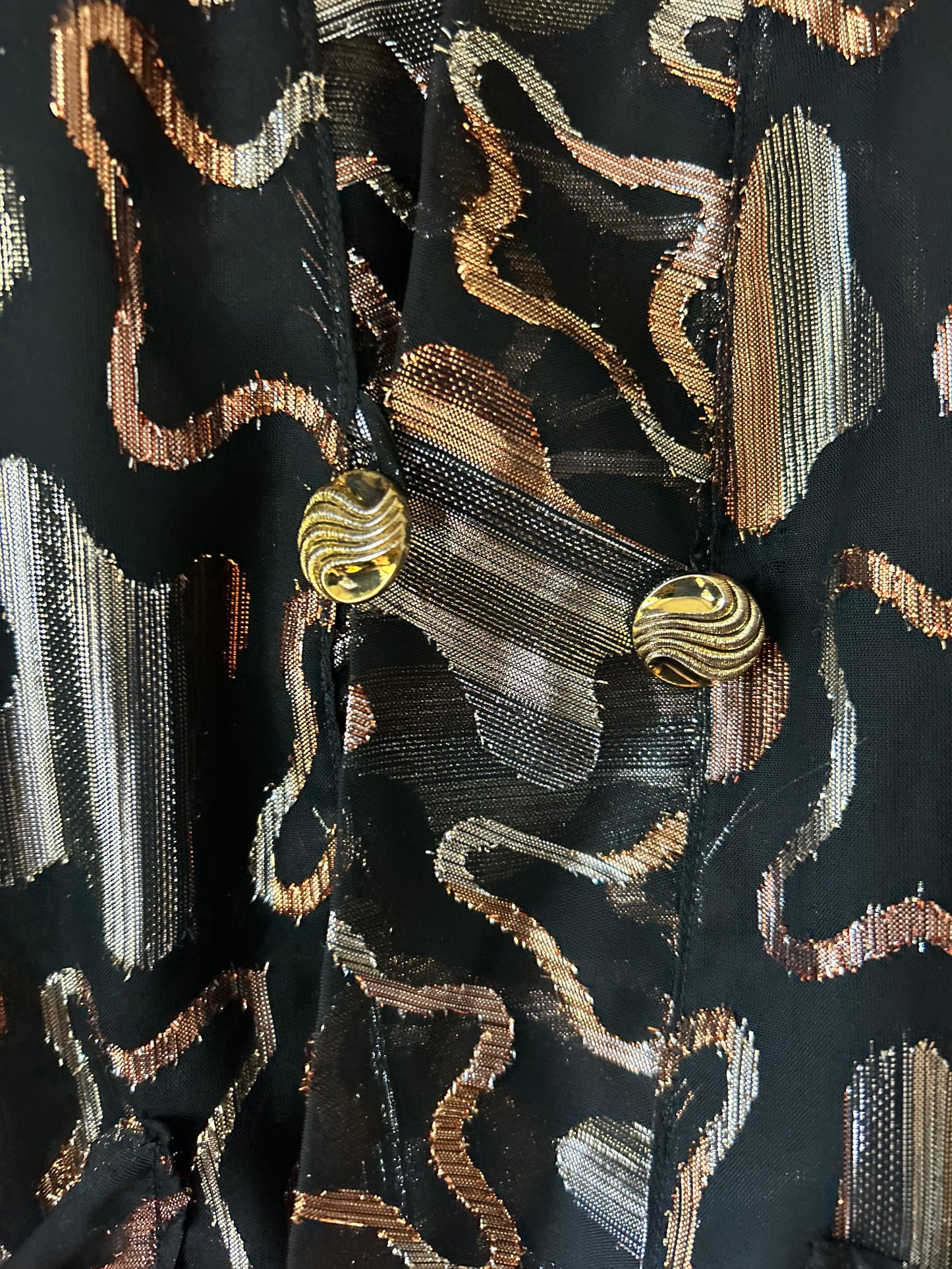 Vintage 80s Gold Lamé Cocktail Blazer Jacket