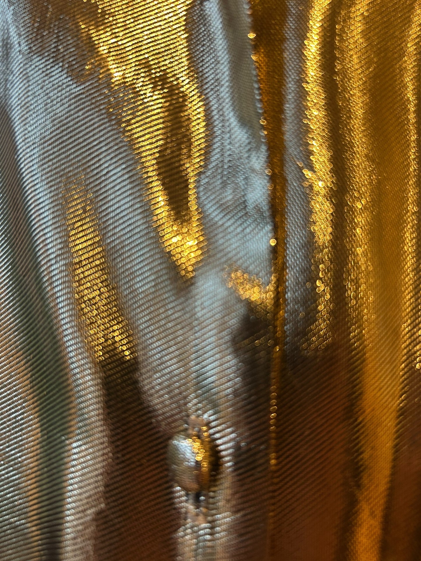 Vintage 1980s Gold Lamé Shirt Dress