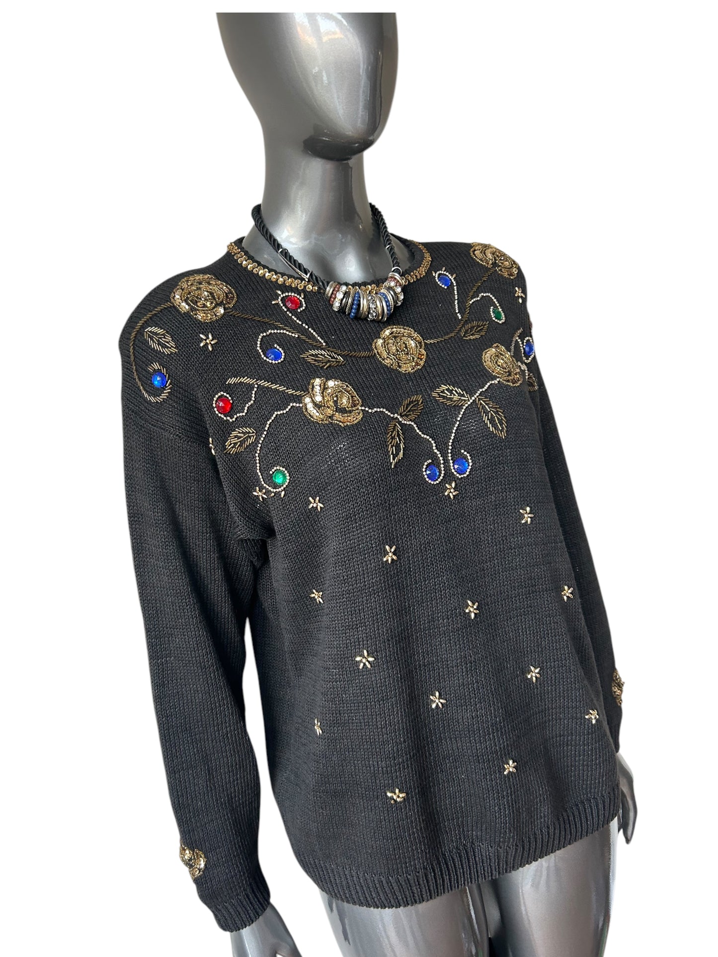 Vintage 1980s Batwing Jewel Jumper