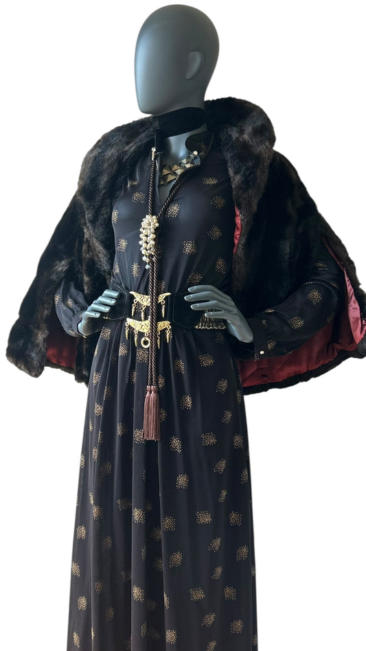 Vintage 1950s Faux Fur Cape