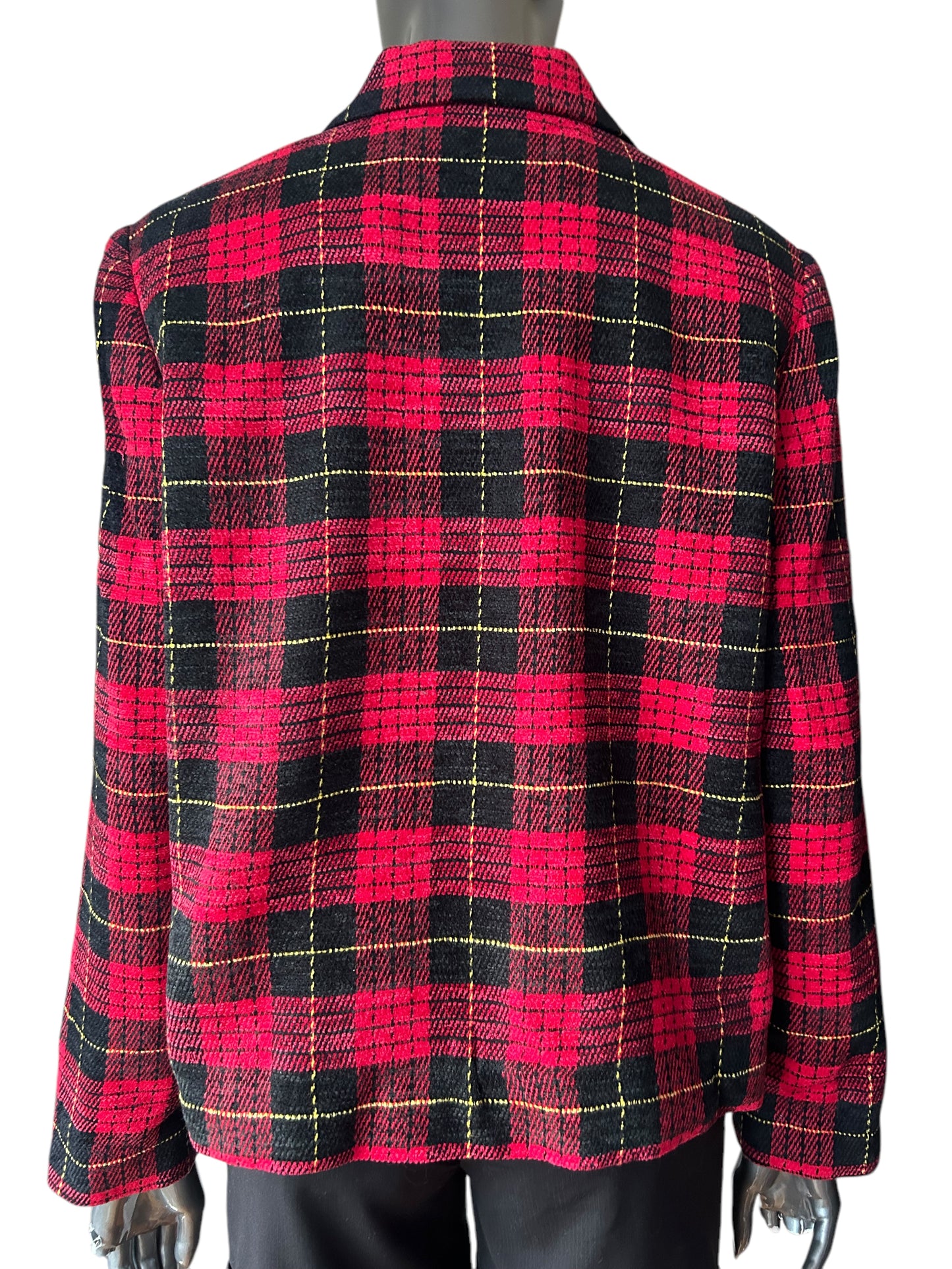 Vintage 80s Red and Black Box Tartan Jacket