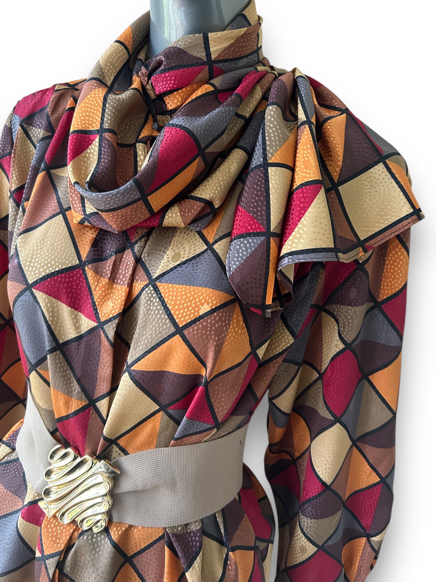 Vintage 1980s Autumn Geometric Statement Shirt