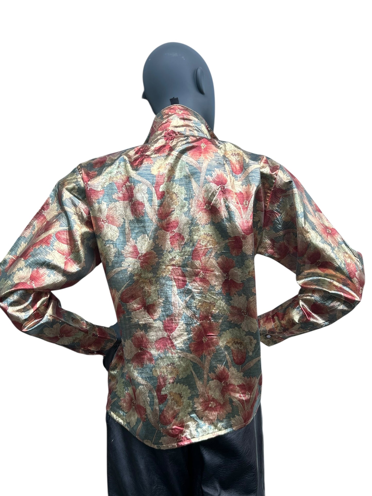 Vintage 1970s Gold Lamé Blouse