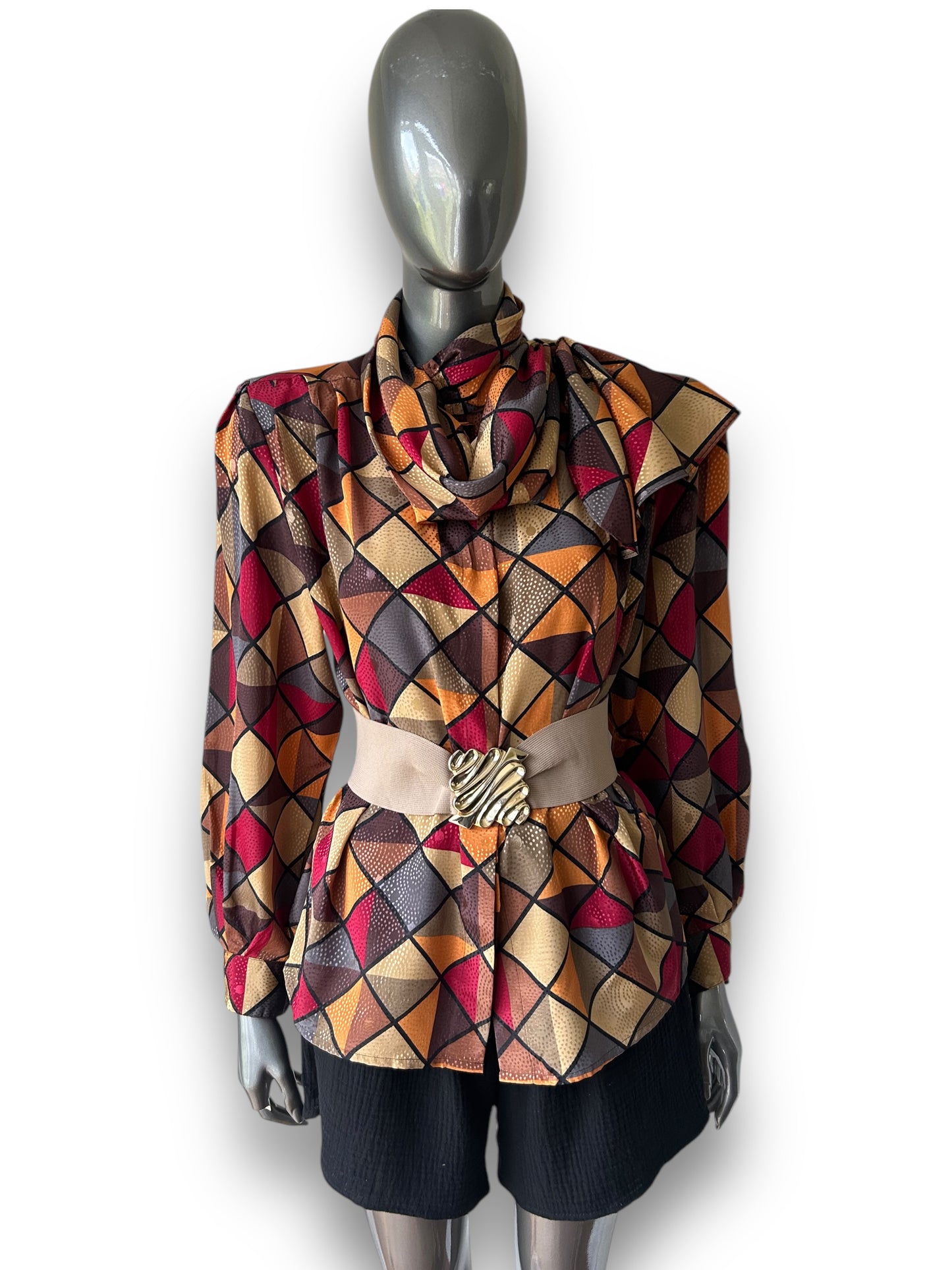 Vintage 1980s Autumn Geometric Statement Shirt