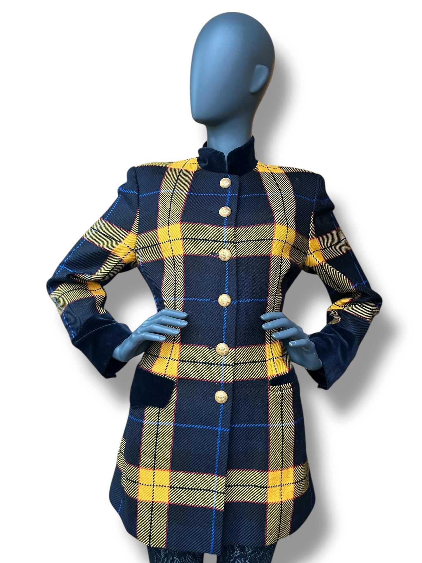 Vintage 1980s Mondi Plaid Coat Jacket