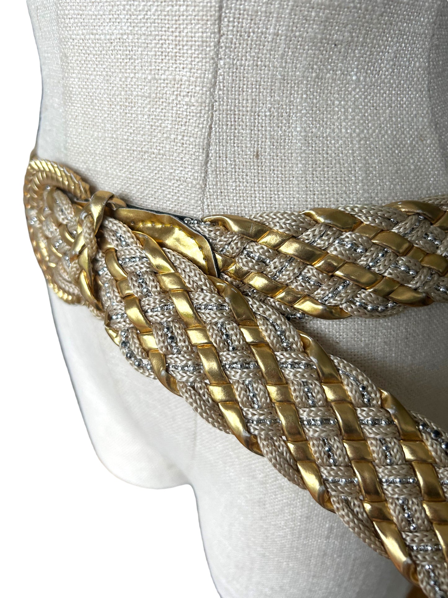 Vintage 80’s Gold Weave New Wave Belt