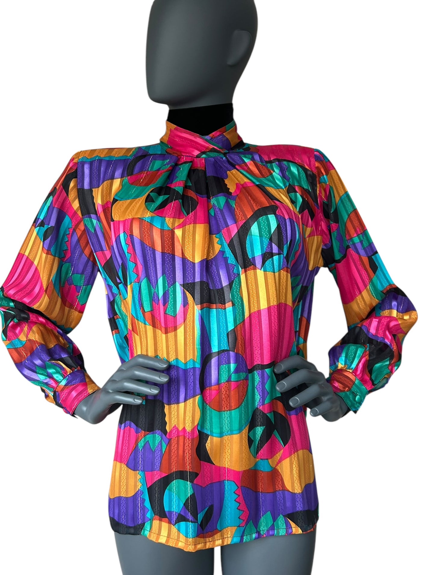 Vintage 1980s Abstract Tunic Blouse