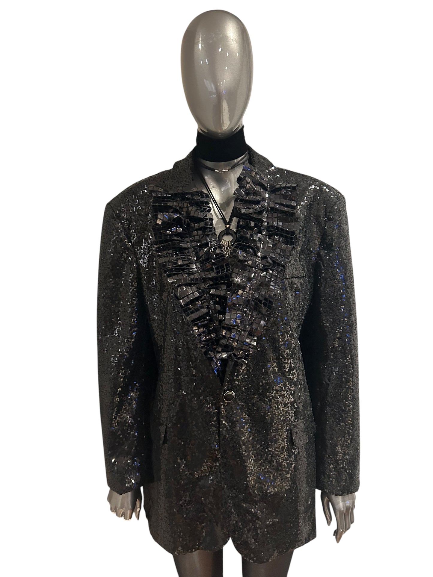 Vintage 1980s Sequin Trophy Oversized Blazer