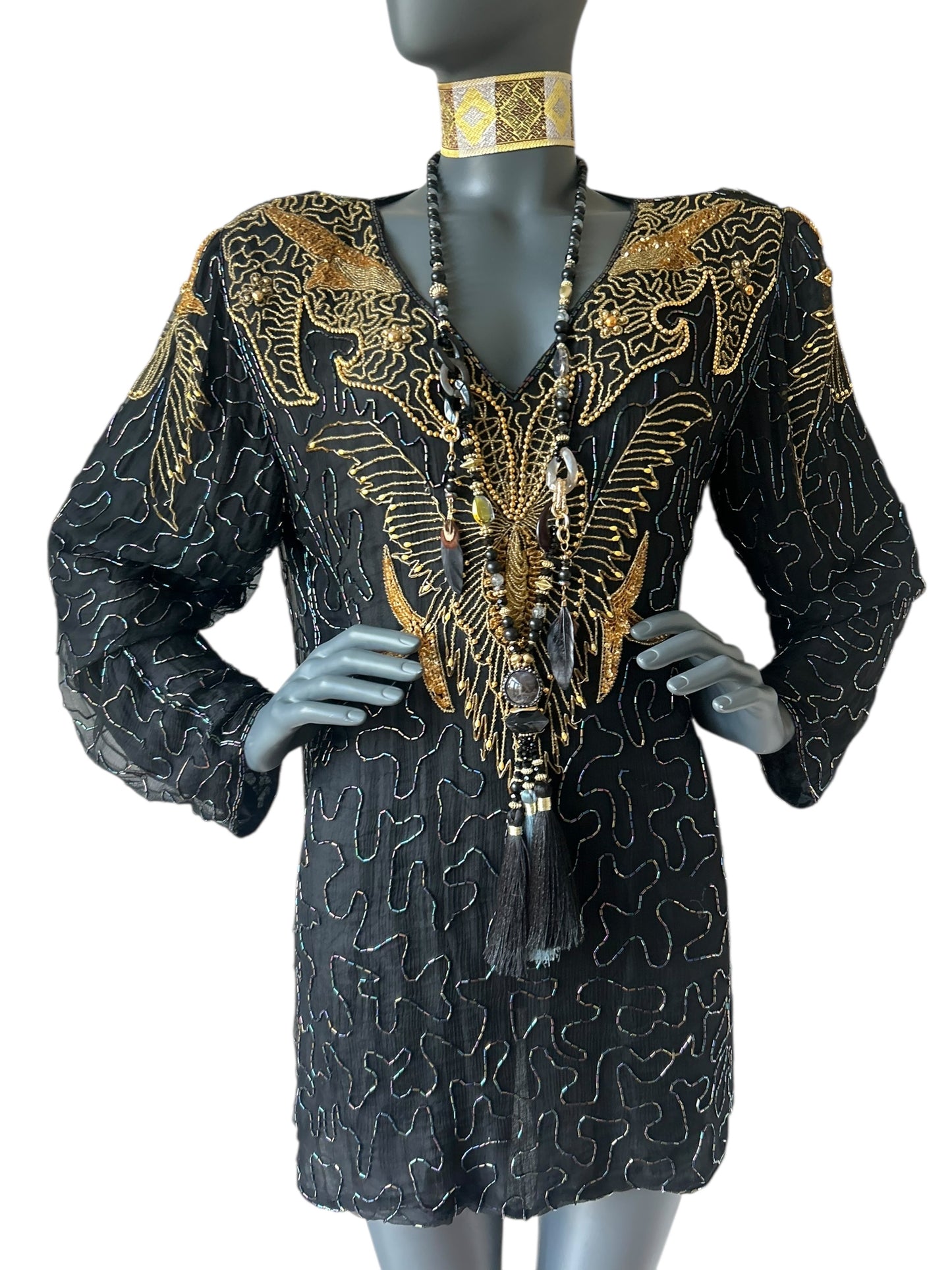 Vintage 1980s Beaded Tunic