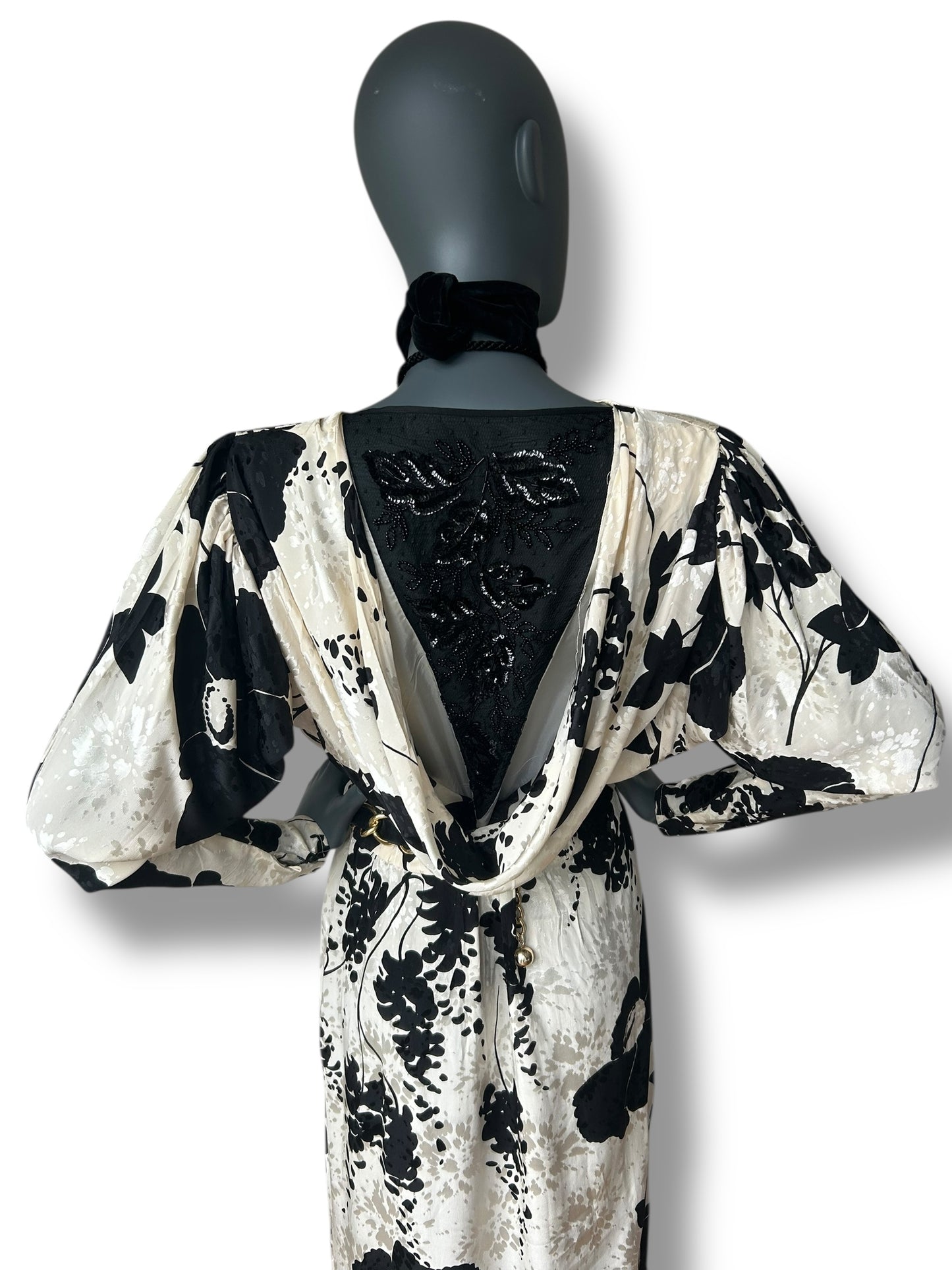 Vintage 1970s Dolmain Silk French Dress