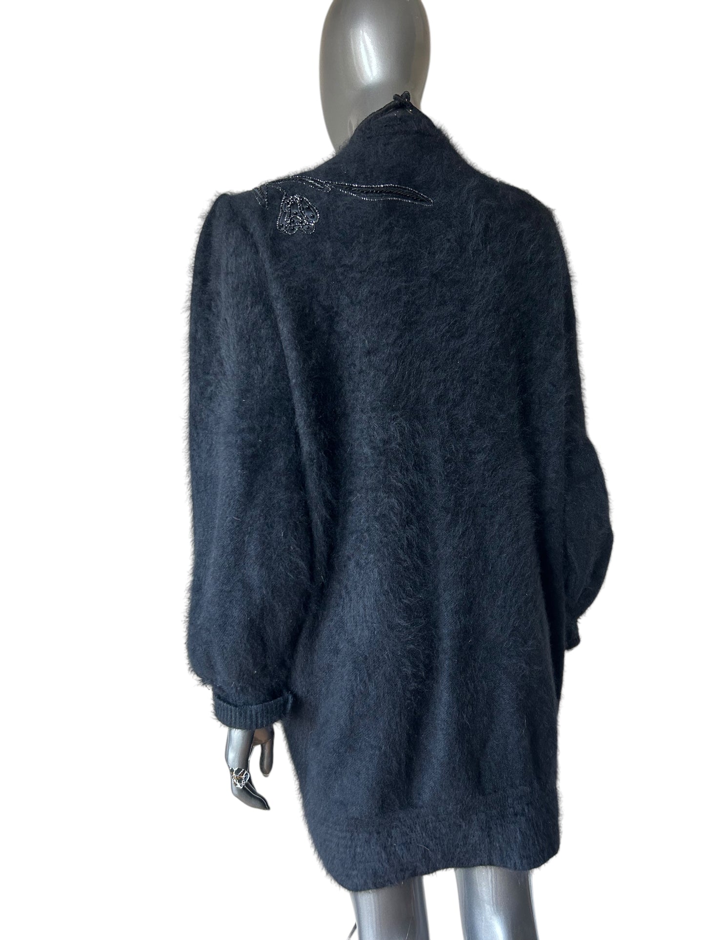 Vintage 1980s Black Mohair Jacket