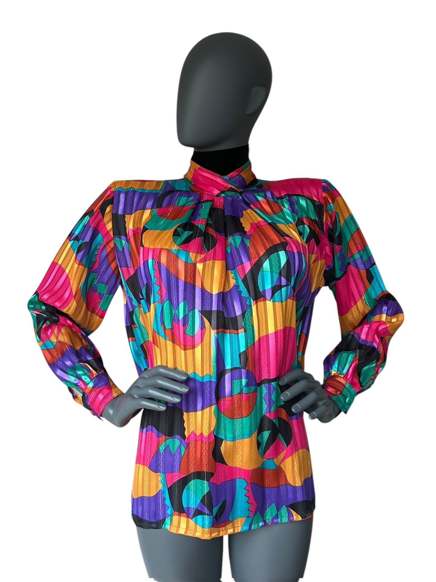 Vintage 1980s Abstract Tunic Blouse