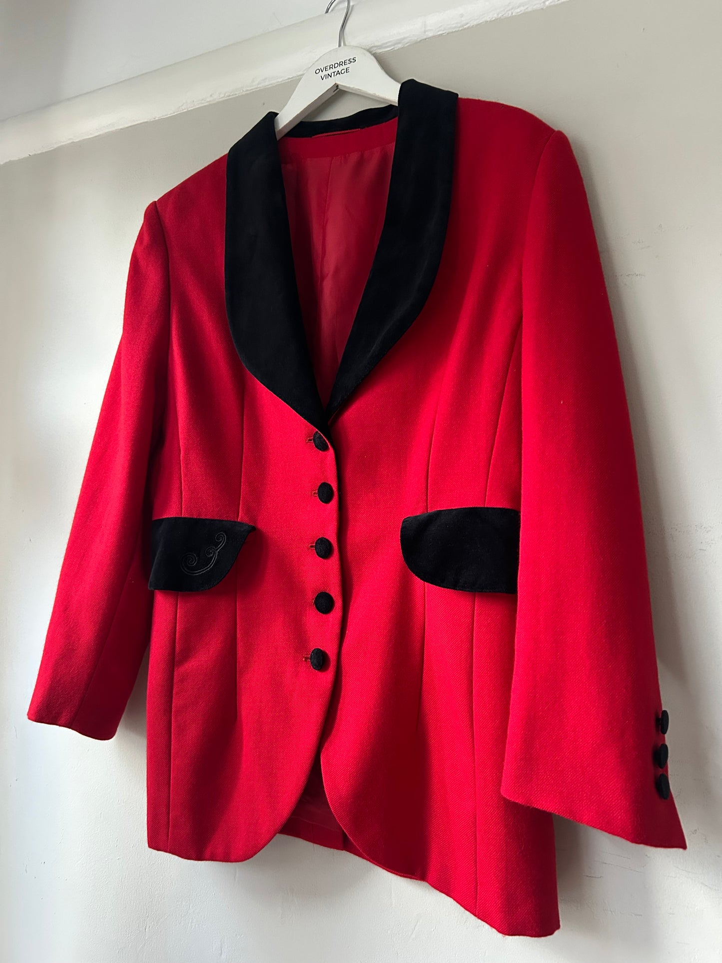 Vintage 1980s Red and Velvet Statement Jacket