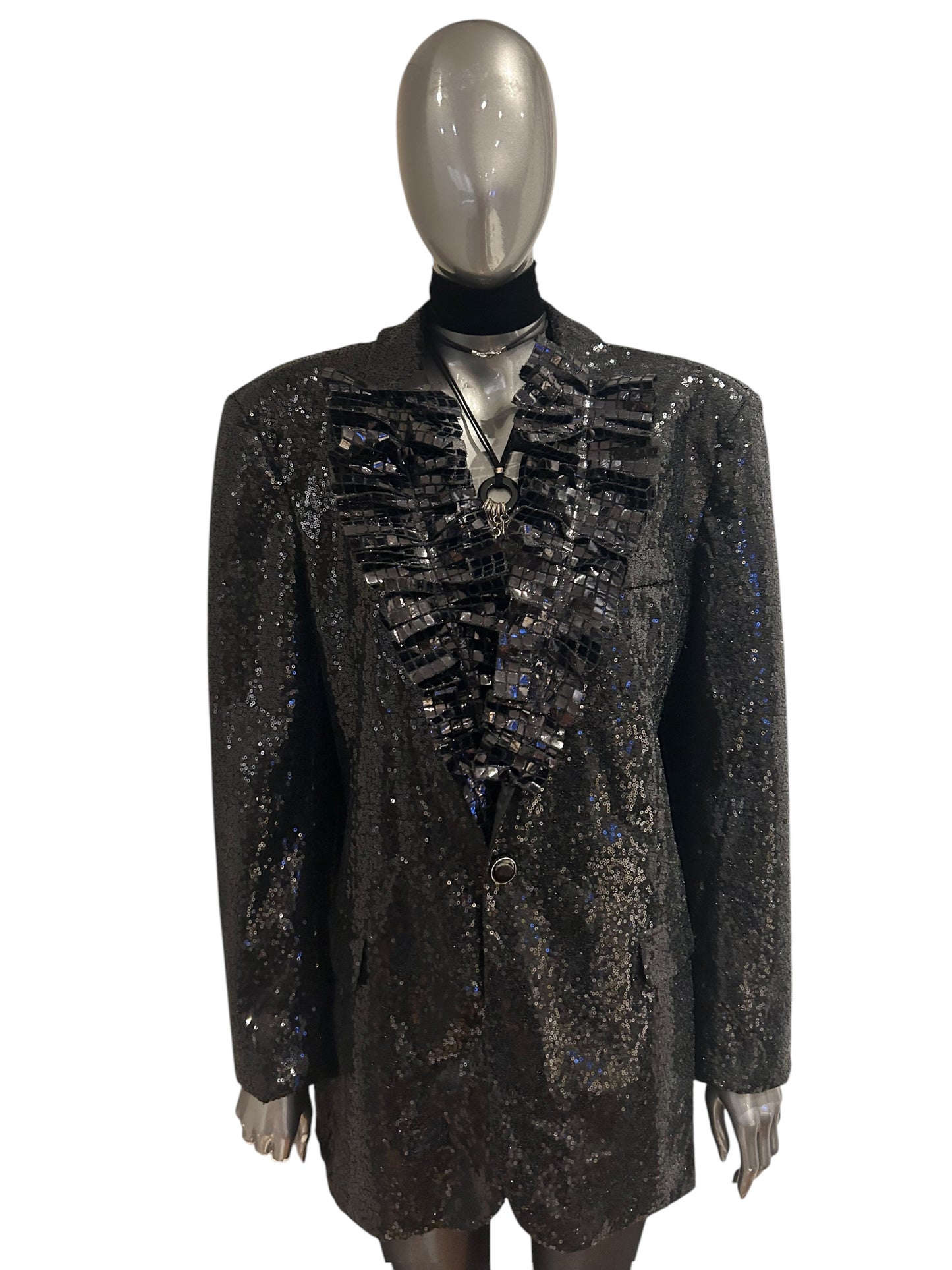 Vintage 1980s Sequin Trophy Oversized Blazer