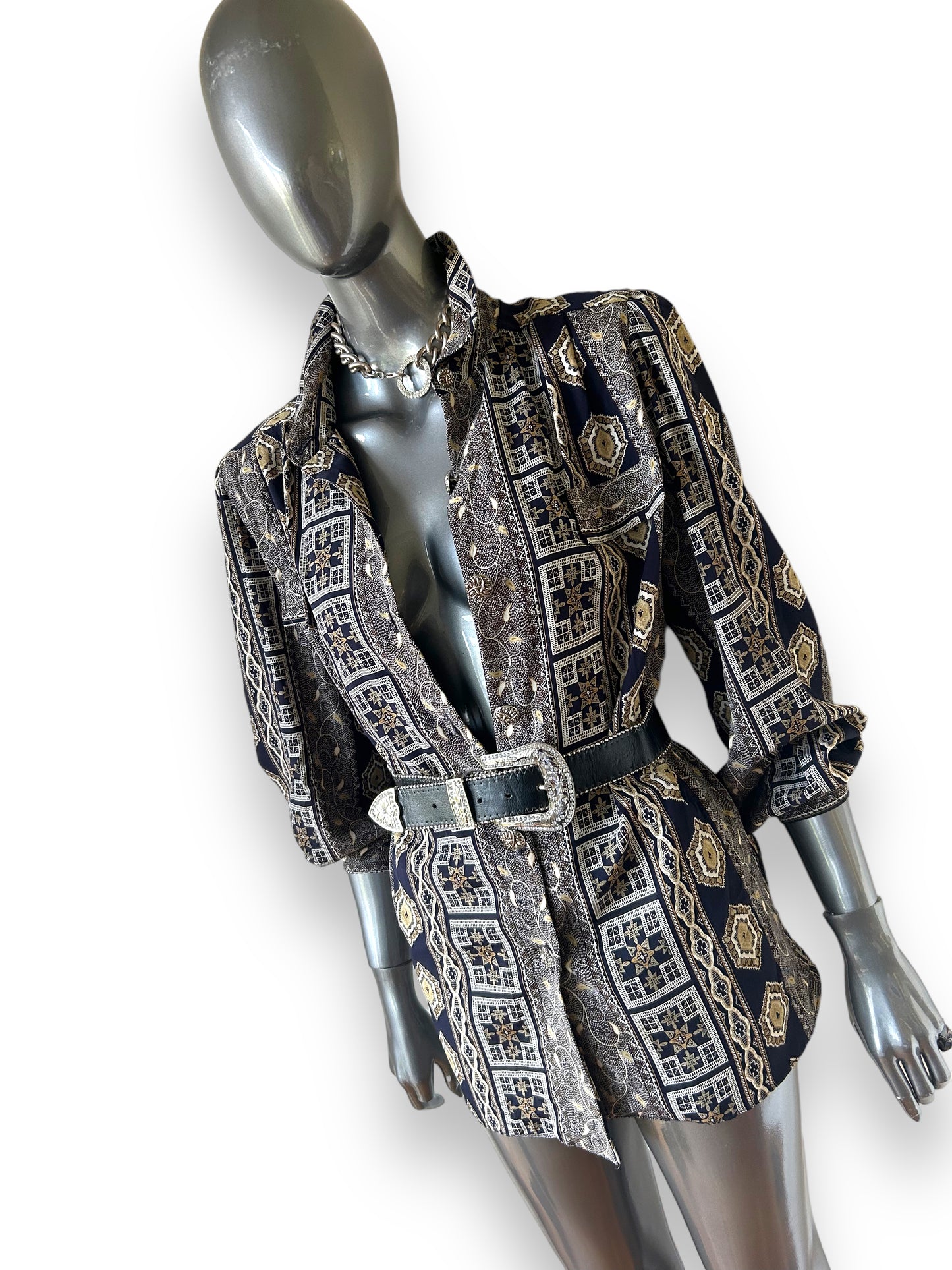 Vintage  1980s Aztec Print Blouse