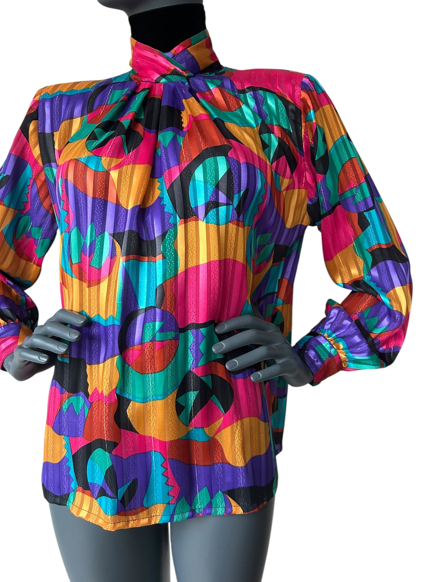 Vintage 1980s Abstract Tunic Blouse