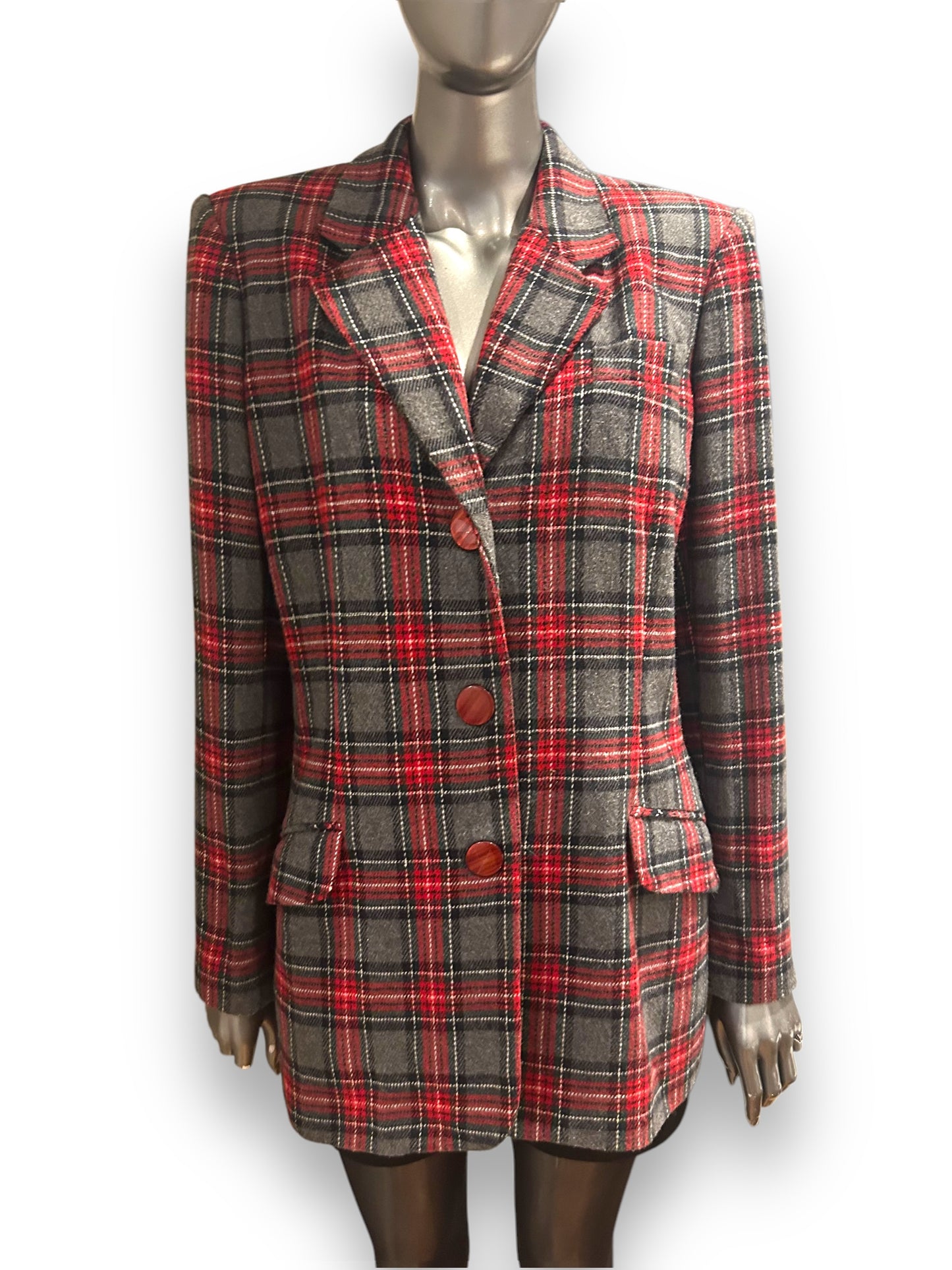 Vintage 80s Plaid Blazer jacket