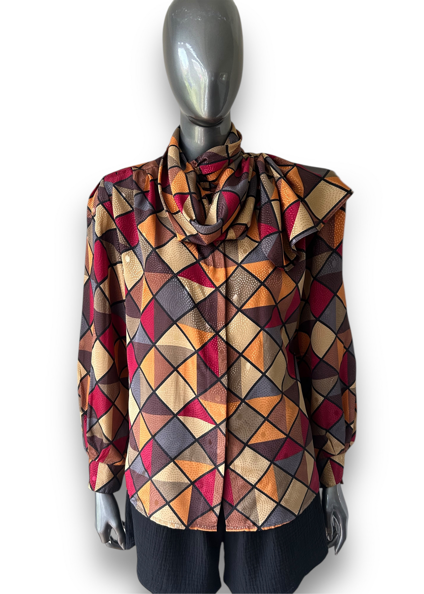 Vintage 1980s Autumn Geometric Statement Shirt