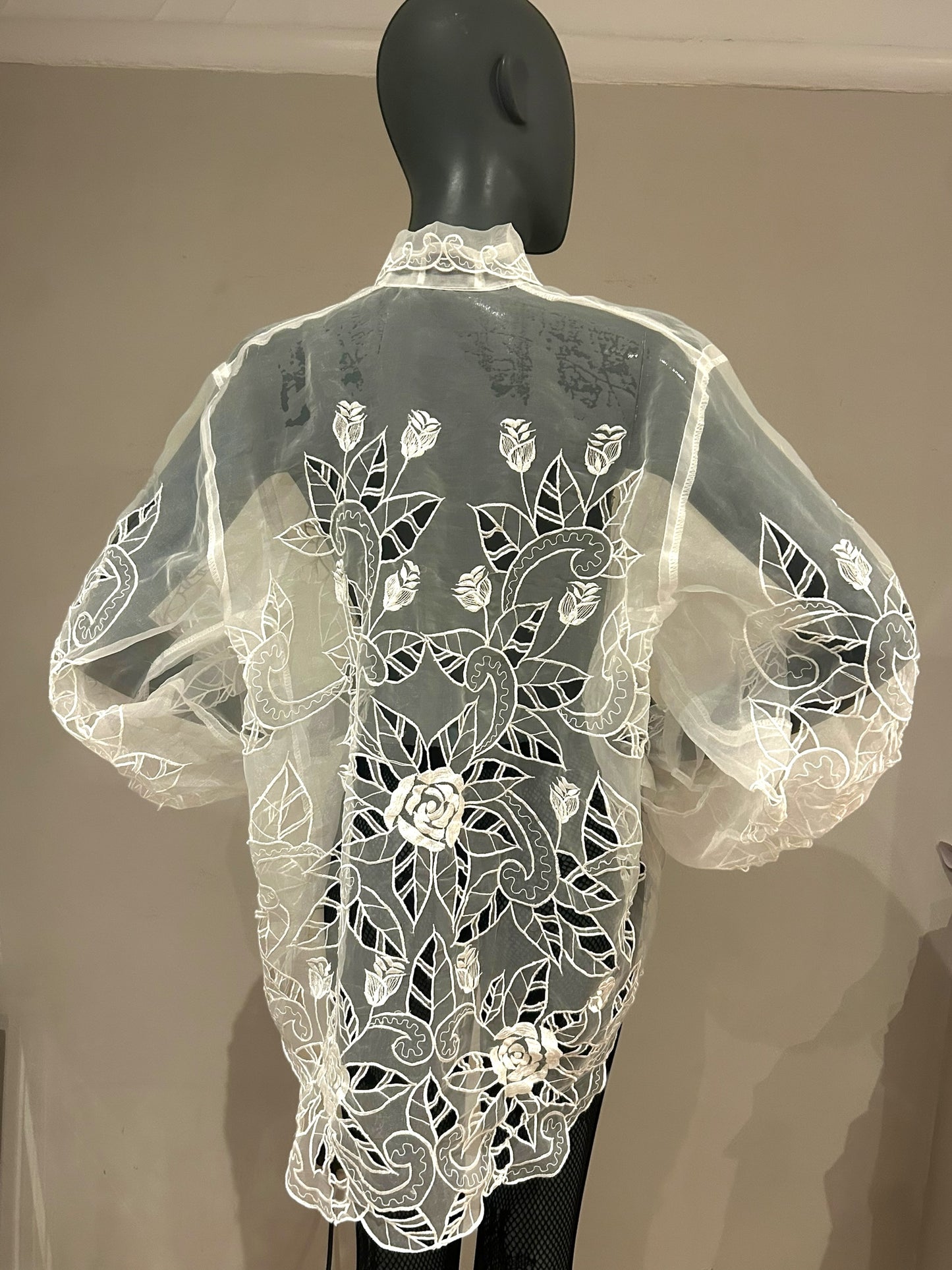 Vintage 1980s Lace Oversized Shirt