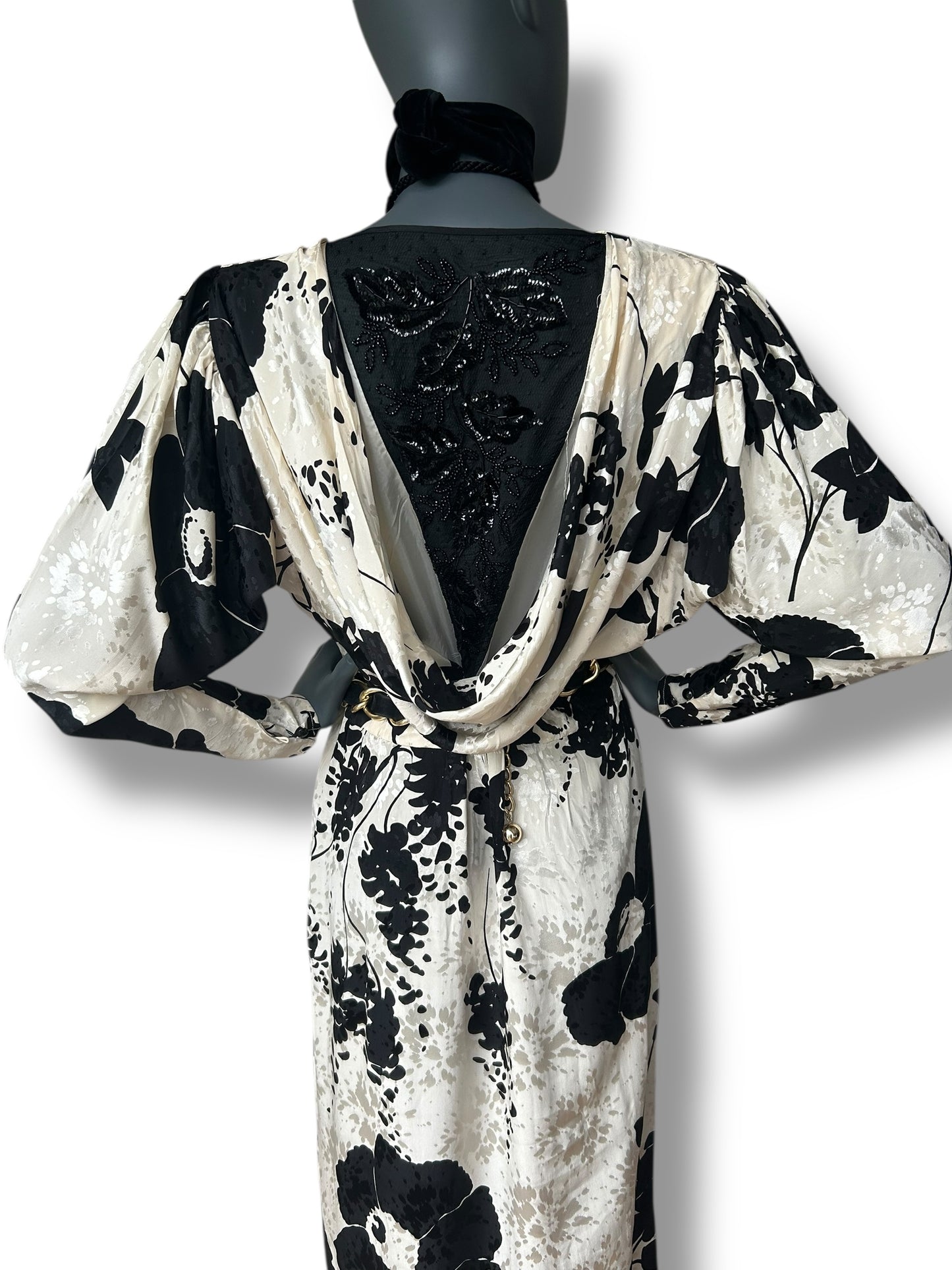 Vintage 1970s Dolmain Silk French Dress