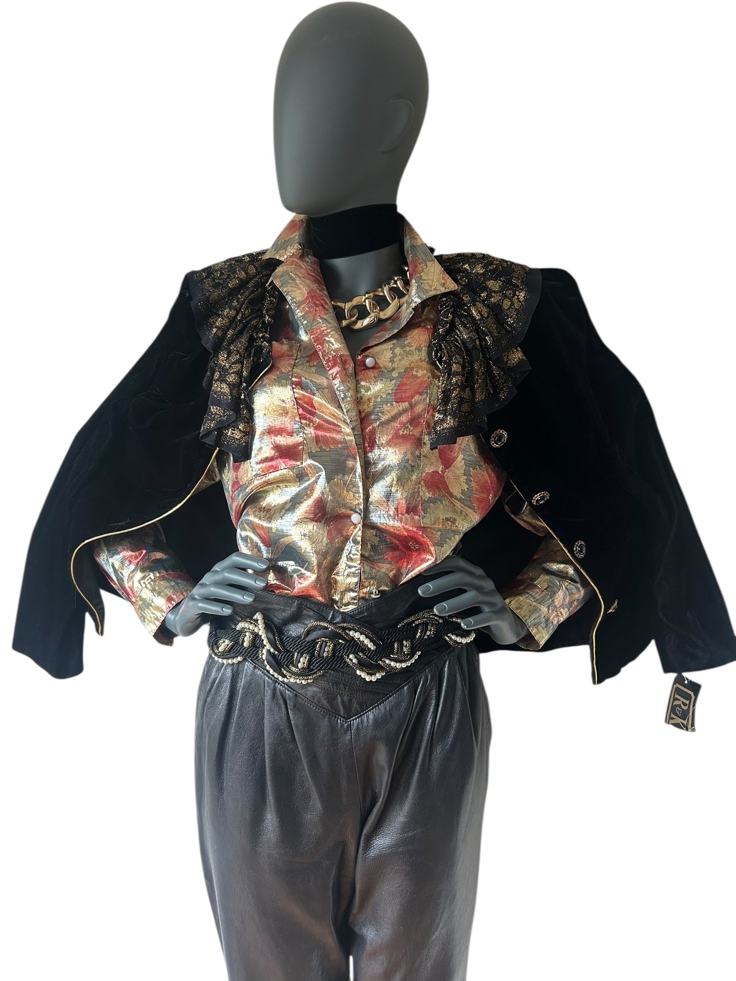 Vintage 1970s Gold Lamé Blouse