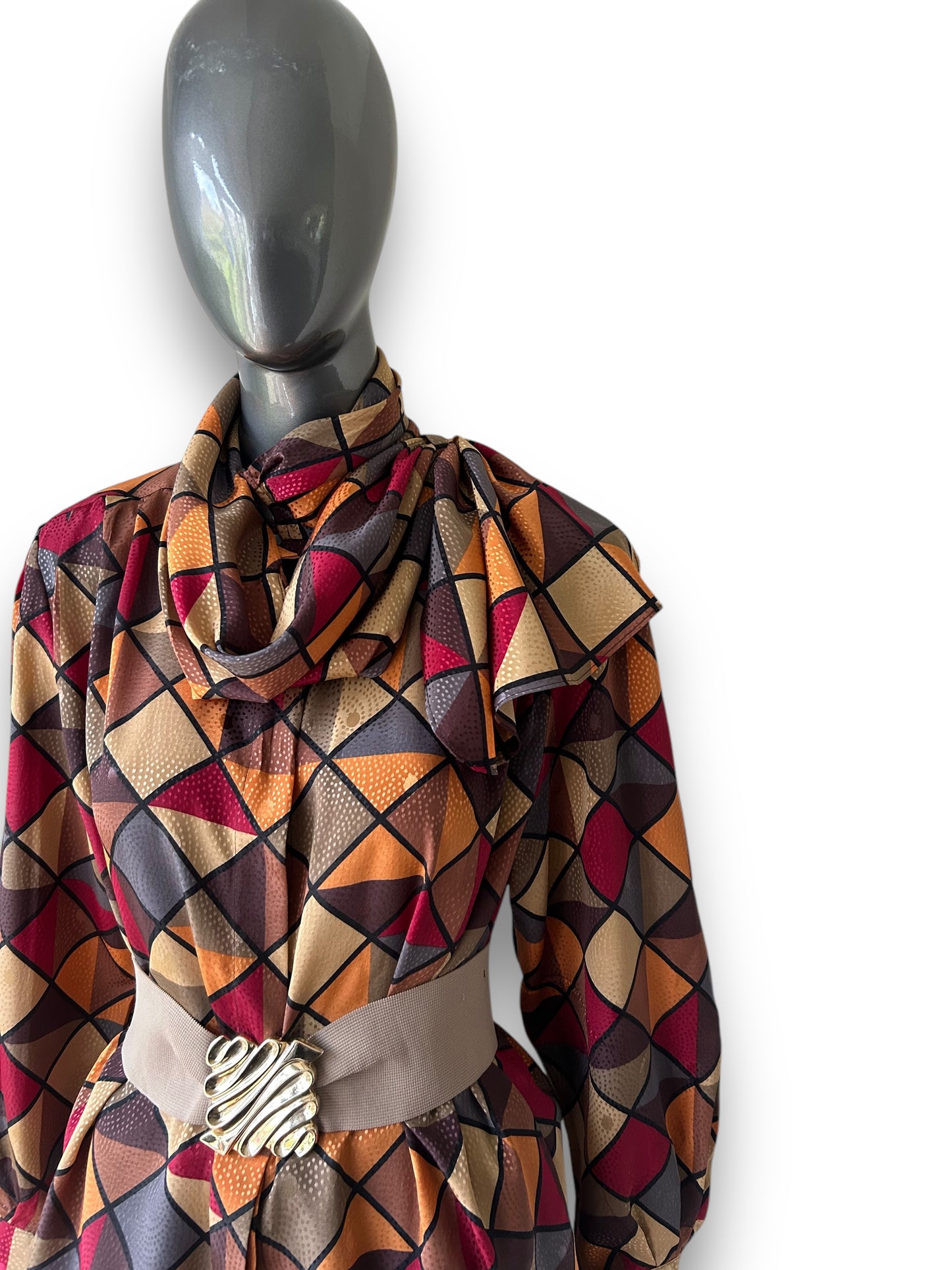 Vintage 1980s Autumn Geometric Statement Shirt