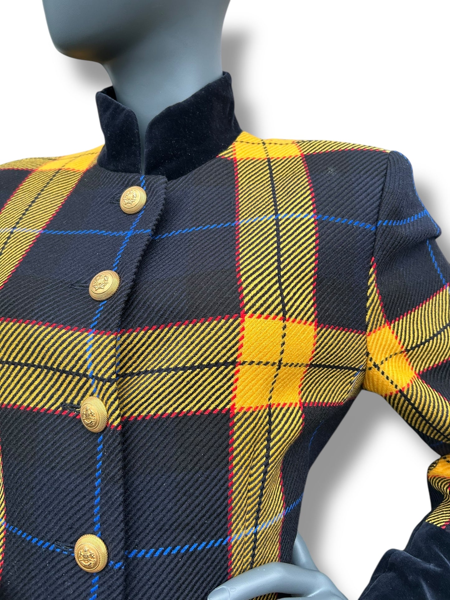 Vintage 1980s Mondi Plaid Coat Jacket