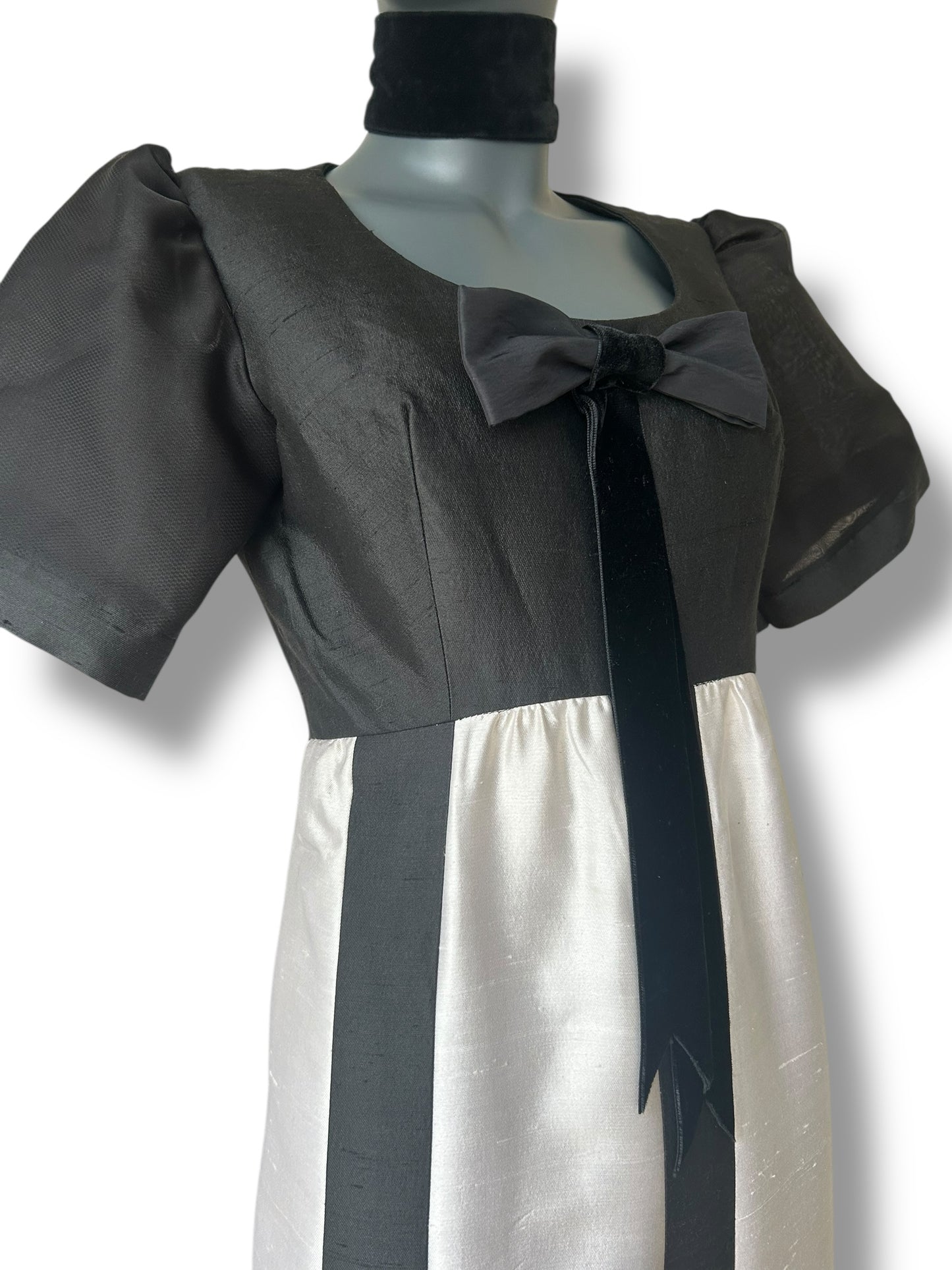 Vintage 1960s Silk Monochrome Gown