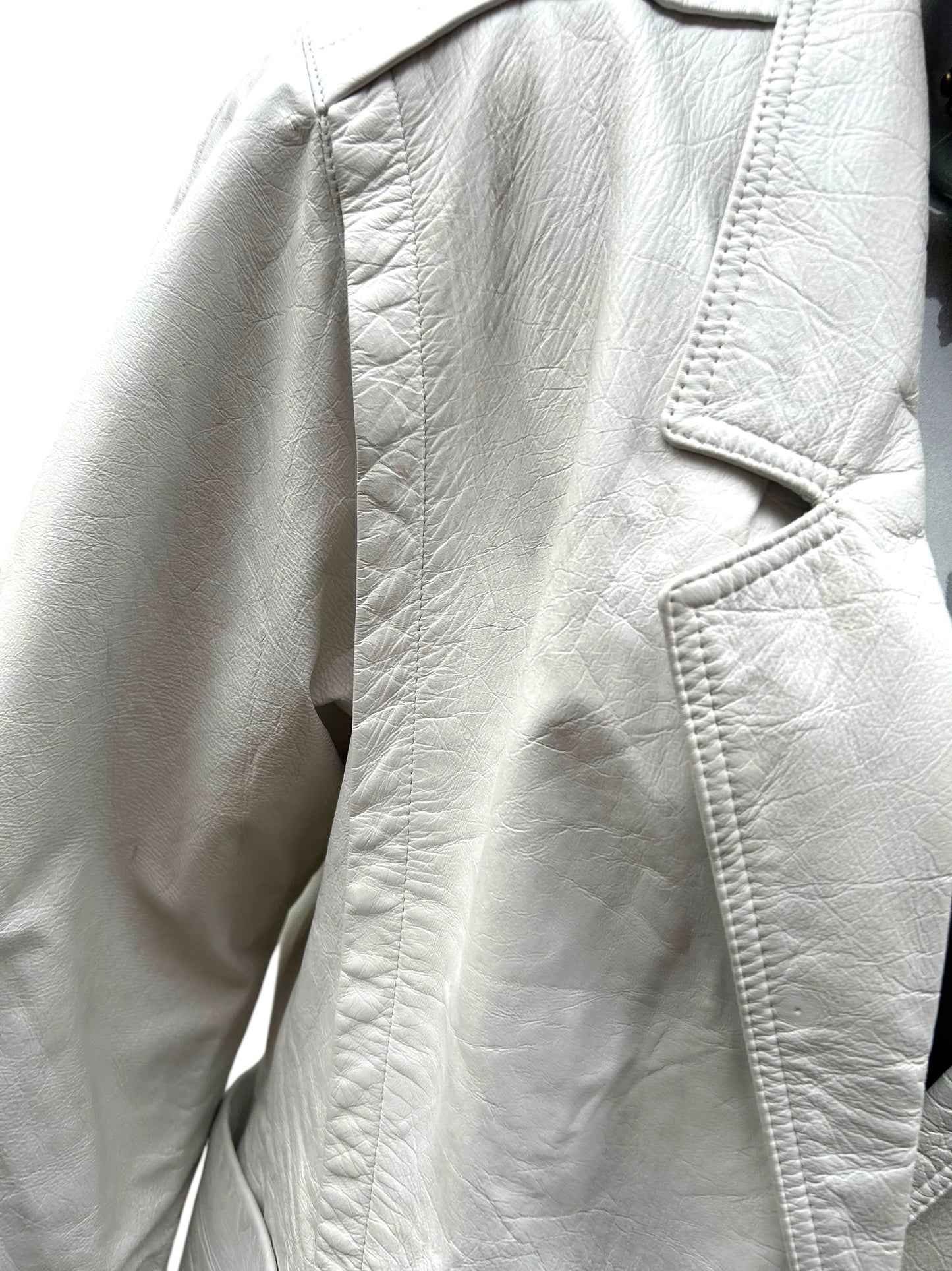 Vintage 1980s White Leather Jacket