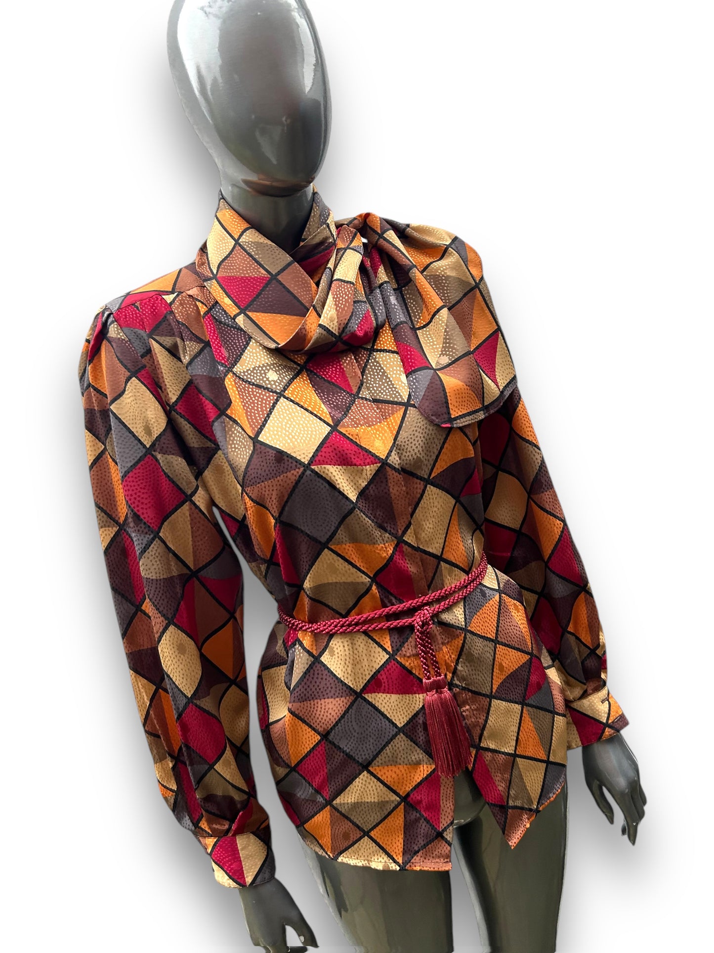 Vintage 1980s Autumn Geometric Statement Shirt