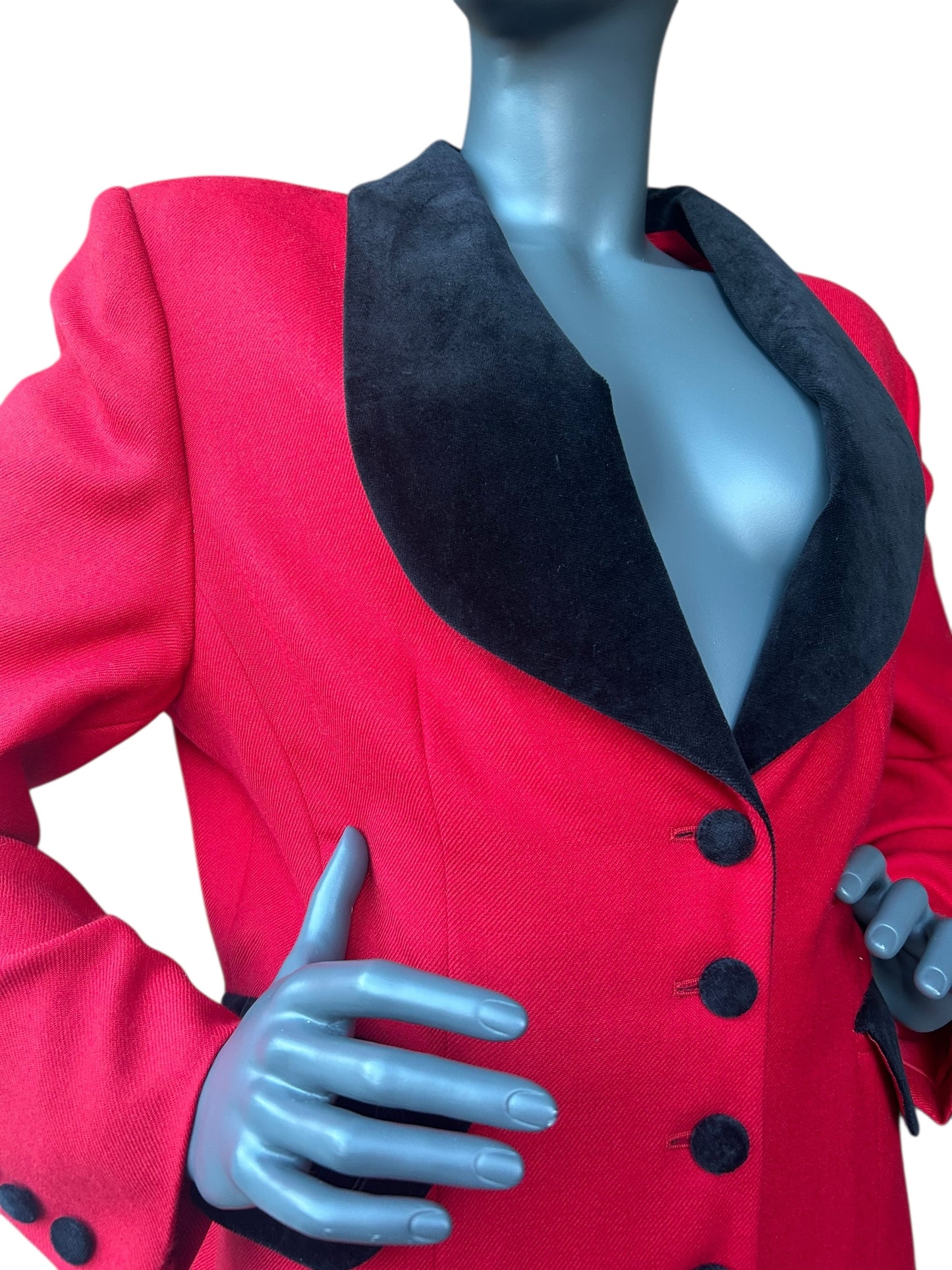 Vintage 1980s Red and Velvet Statement Jacket