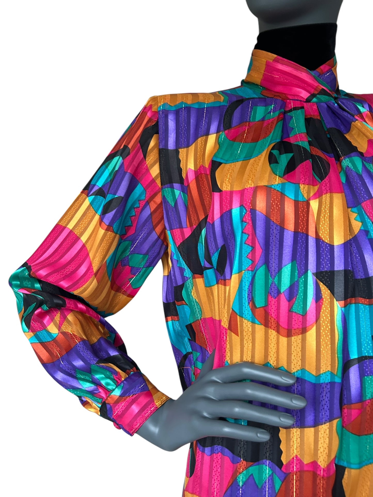 Vintage 1980s Abstract Tunic Blouse