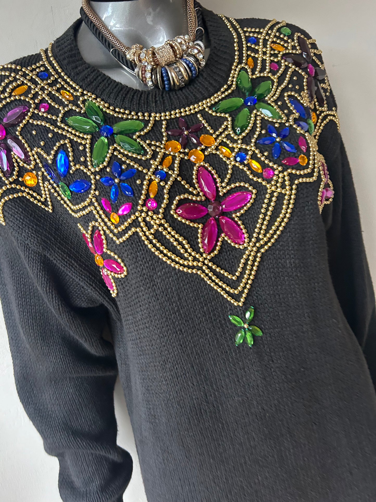 Vintage 1980s Jewel Jumper Dress