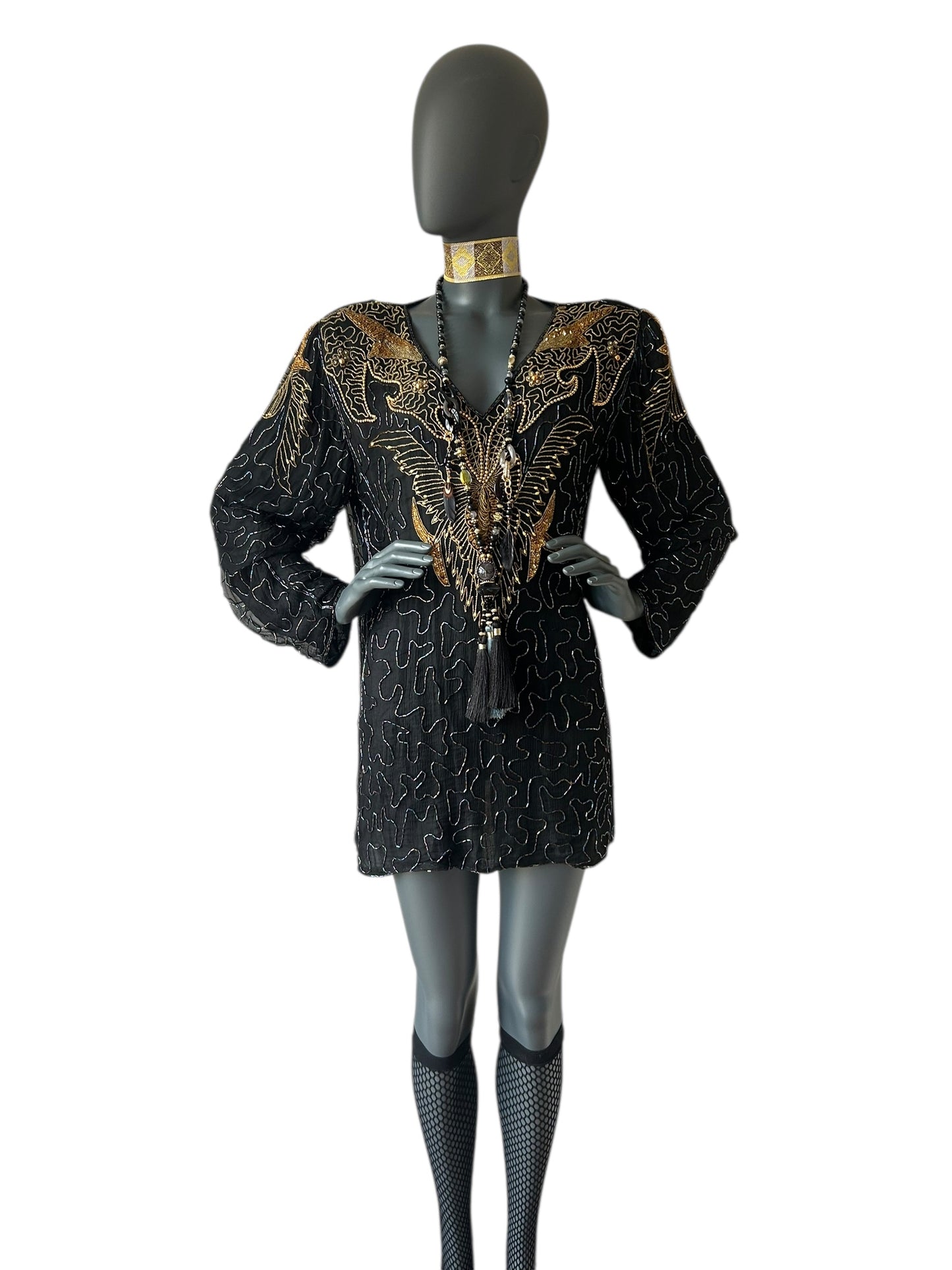 Vintage 1980s Beaded Tunic