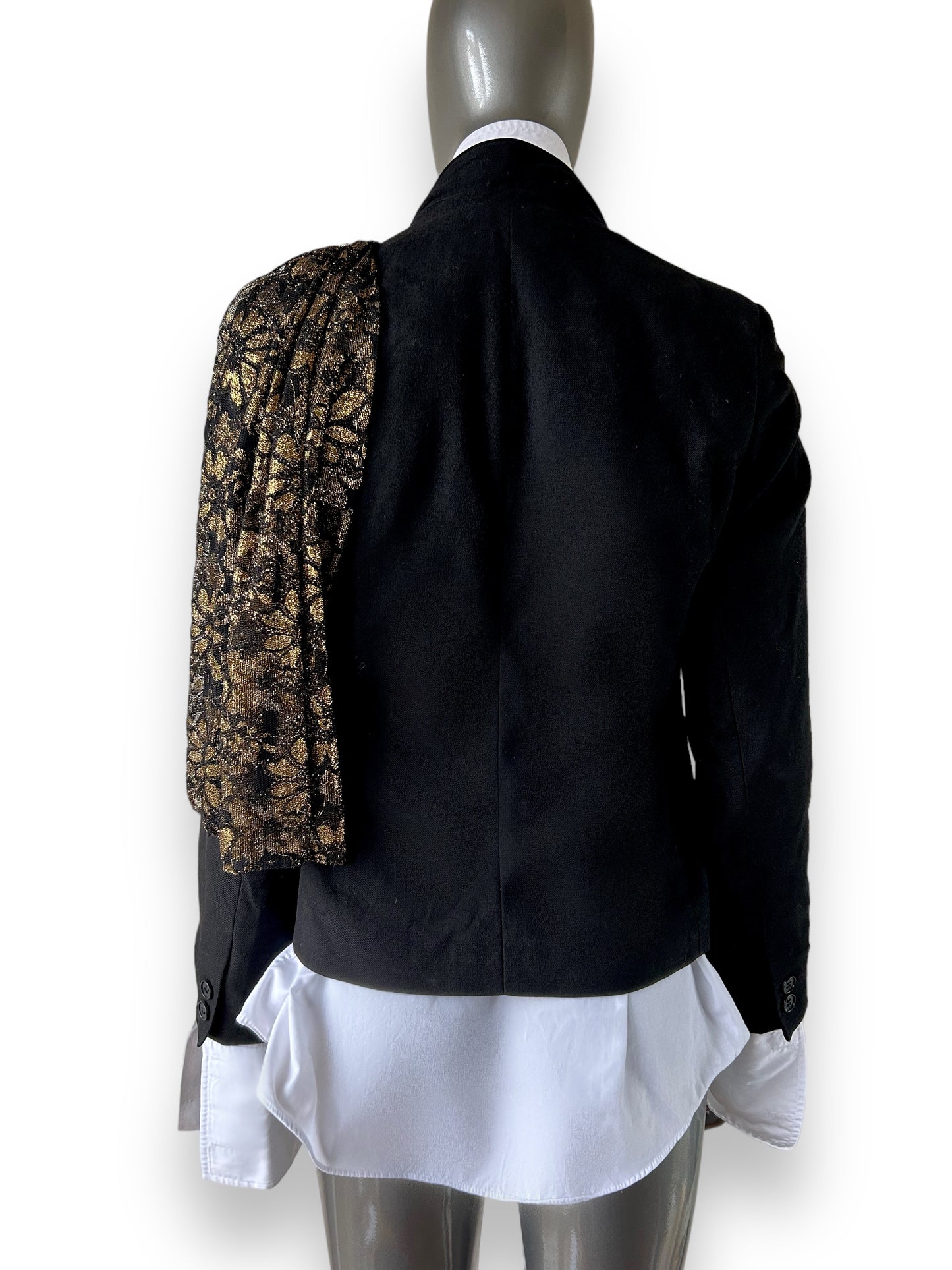 Overdress Redefined Vintage Blazer and dramatic lace cape jacket