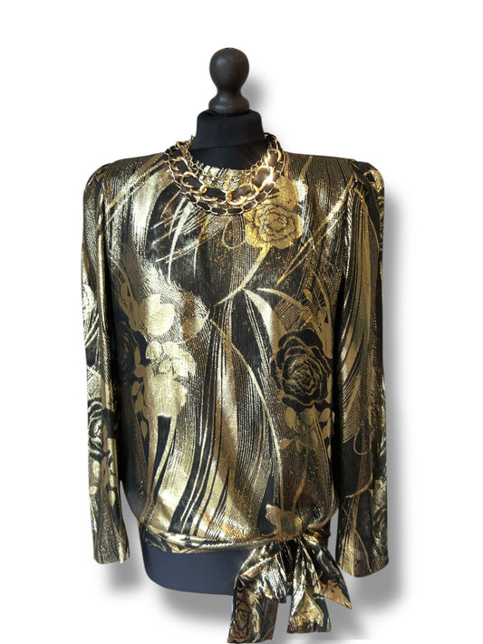 Vintage 1980s Gold Lamé Tunic