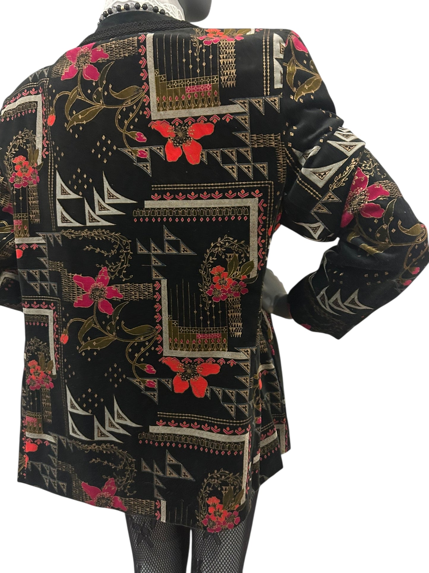 Vintage 1980s Velvet Statement New Wave Jacket