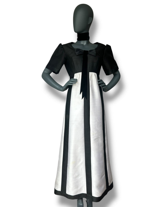 Vintage 1960s Silk Monochrome Gown