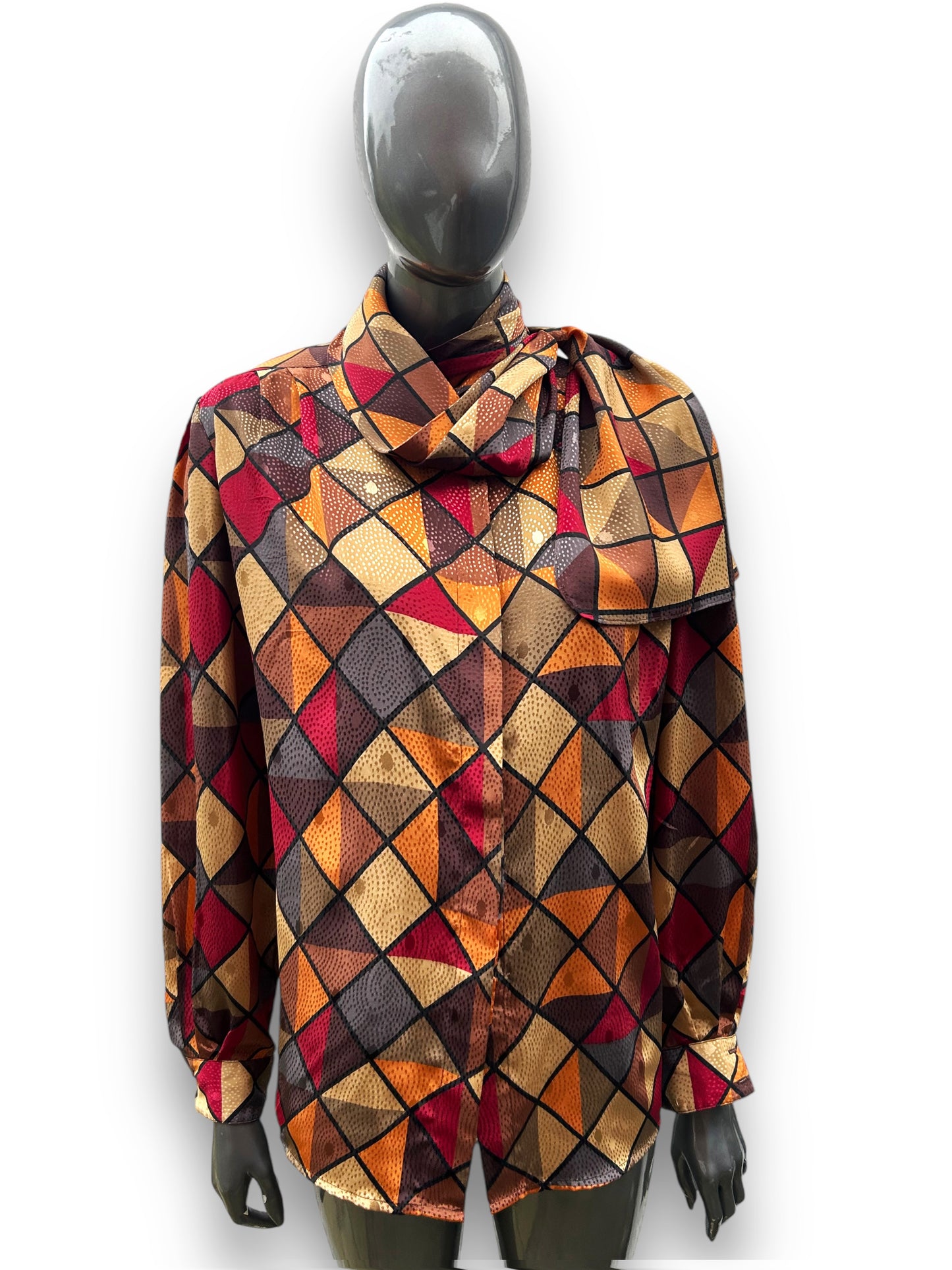 Vintage 1980s Autumn Geometric Statement Shirt