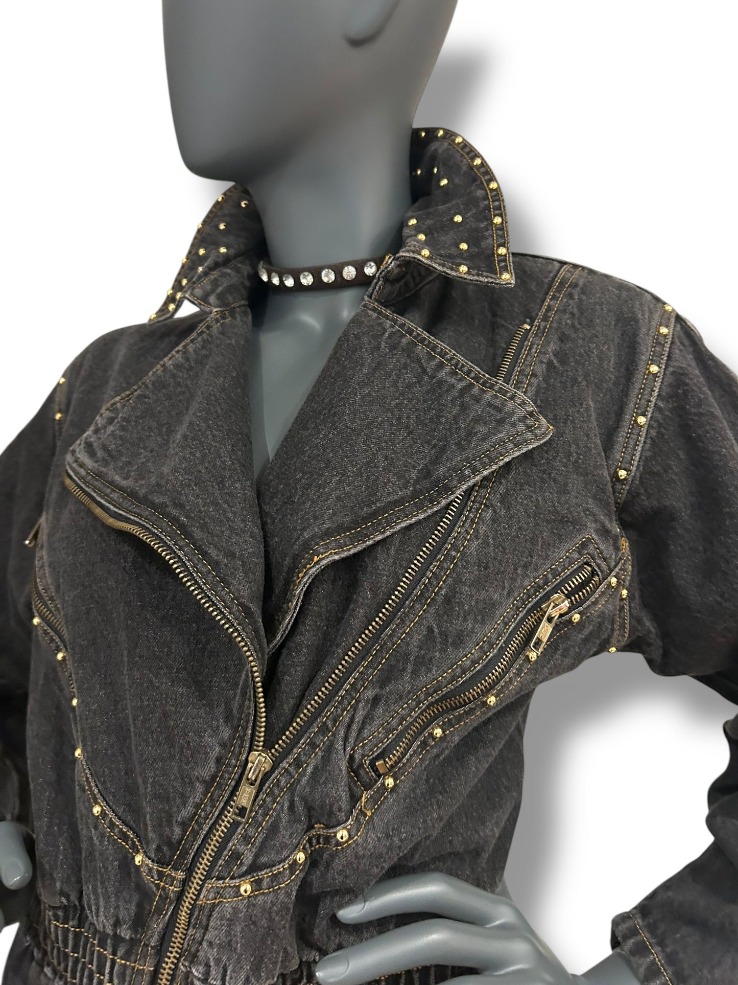 Vintage 1980s Motorcycle denim dress