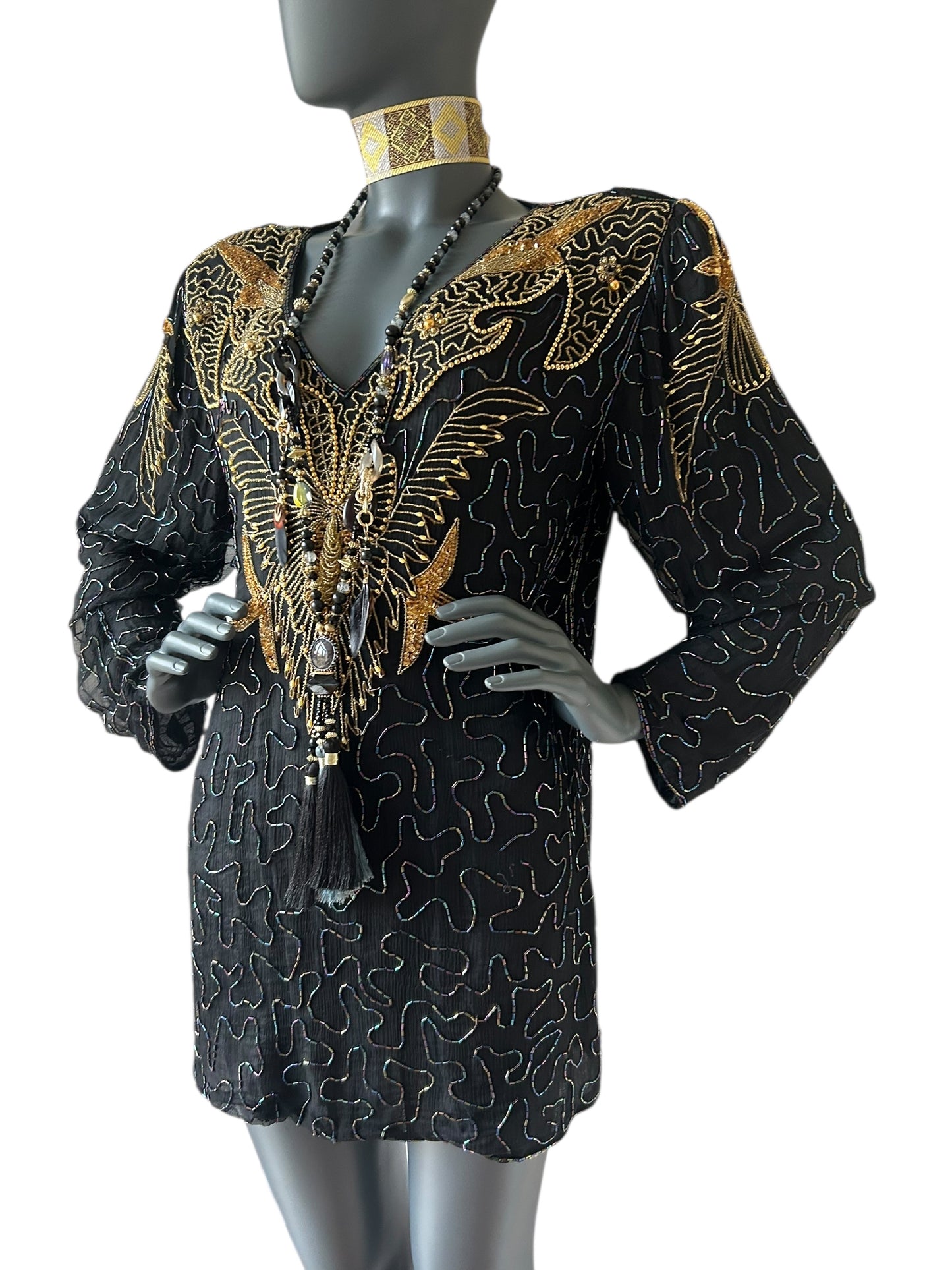 Vintage 1980s Beaded Tunic