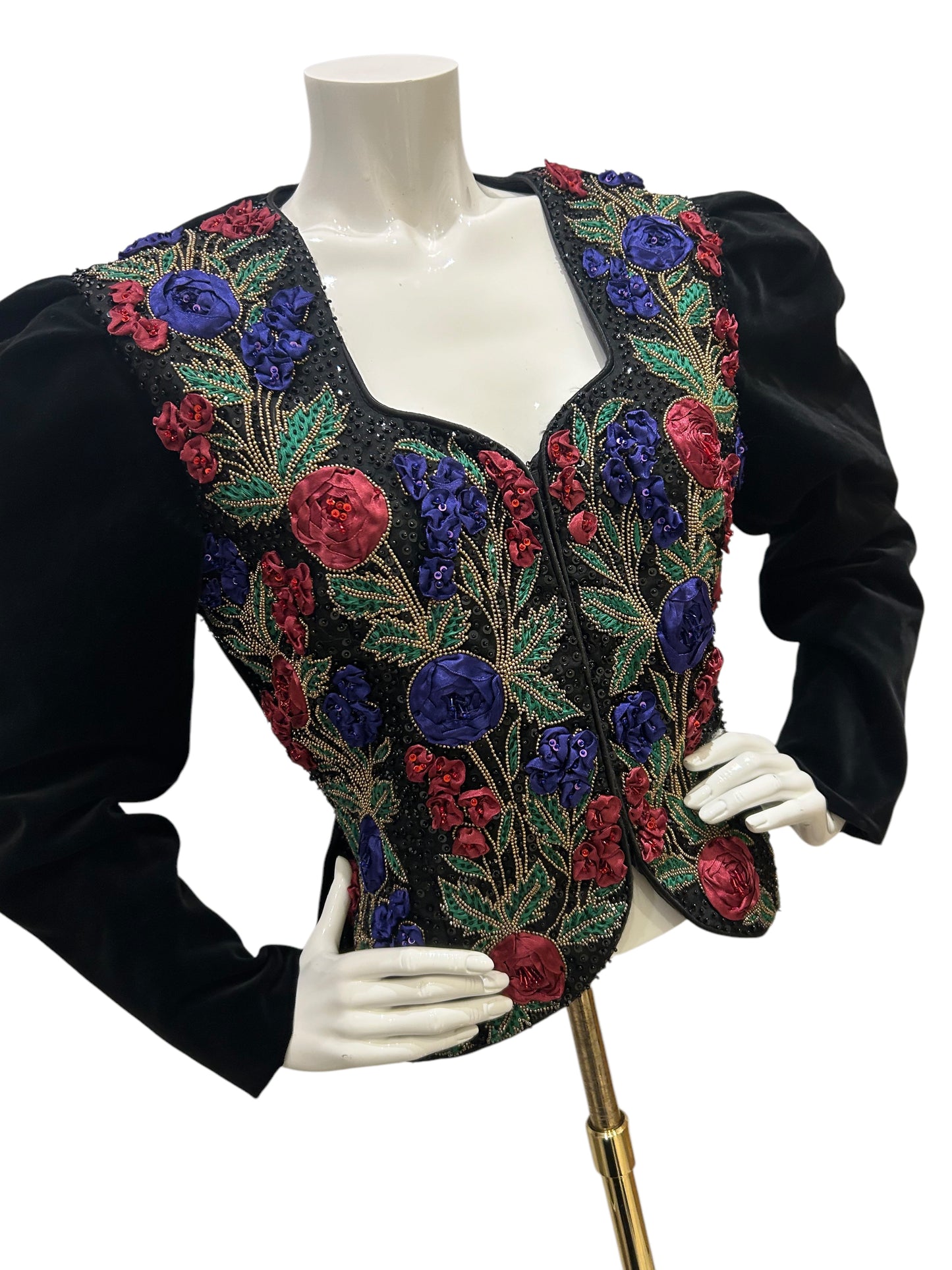 Vintage Embellished French Couture Velvet Jacket