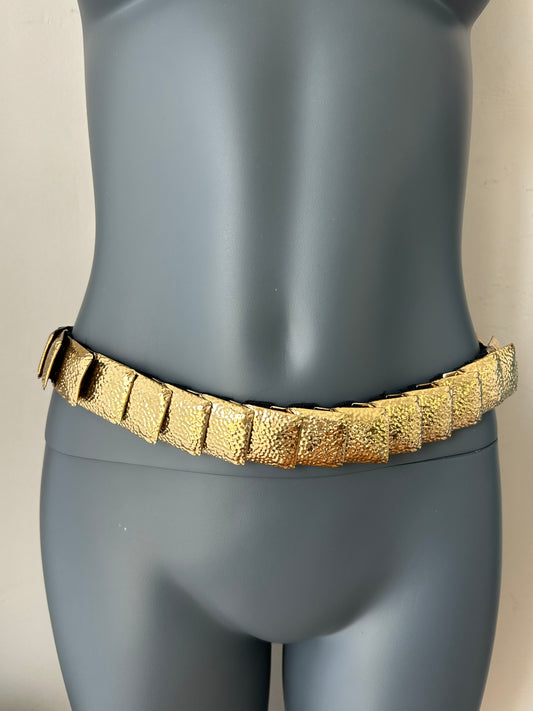 Vintage Square 70s stretch Gold Belt