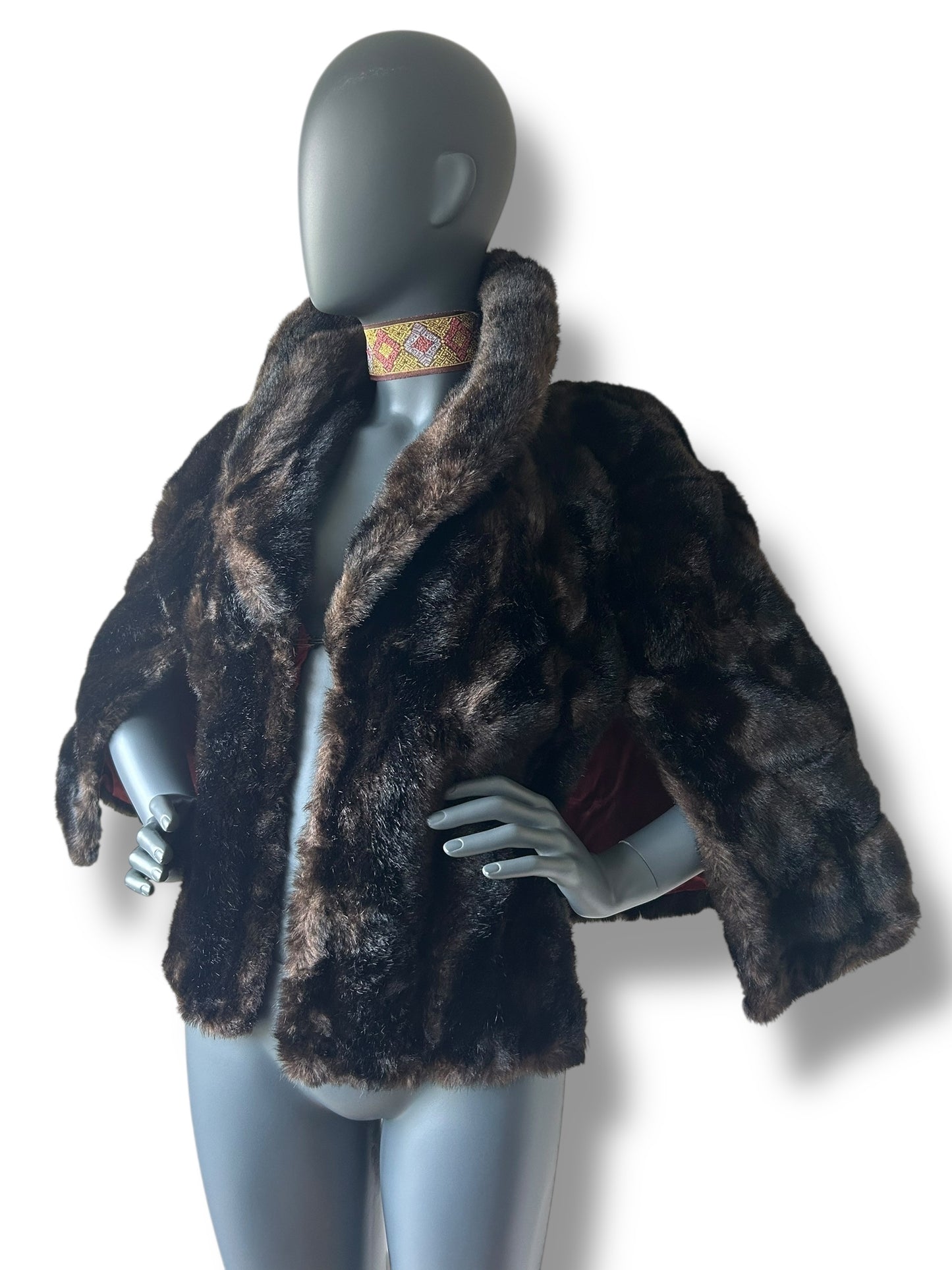 Vintage 1950s Faux Fur Cape