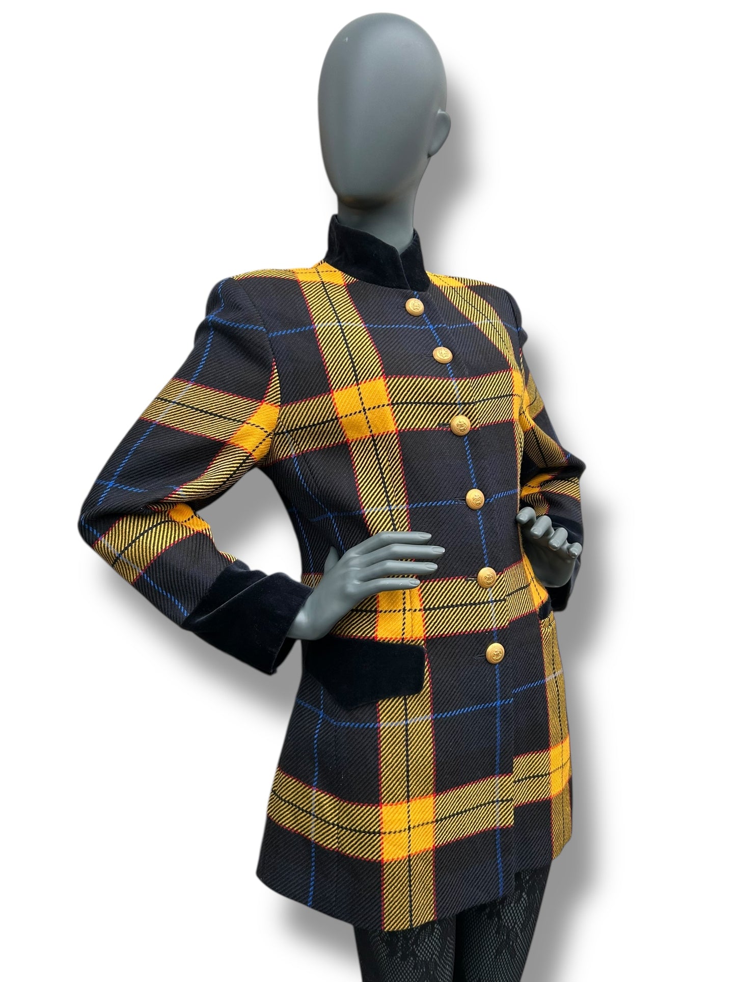 Vintage 1980s Mondi Plaid Coat Jacket