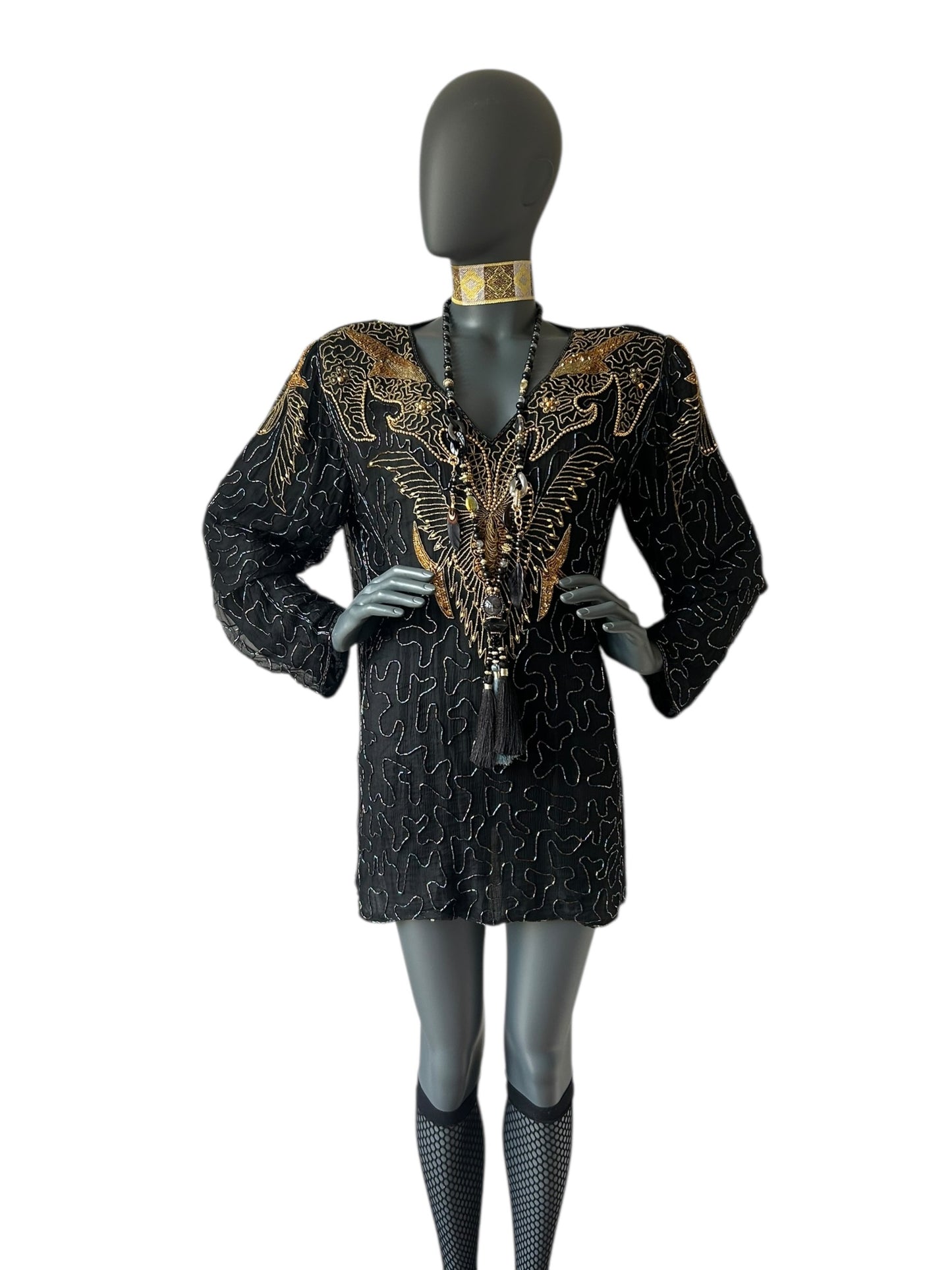 Vintage 1980s Beaded Tunic