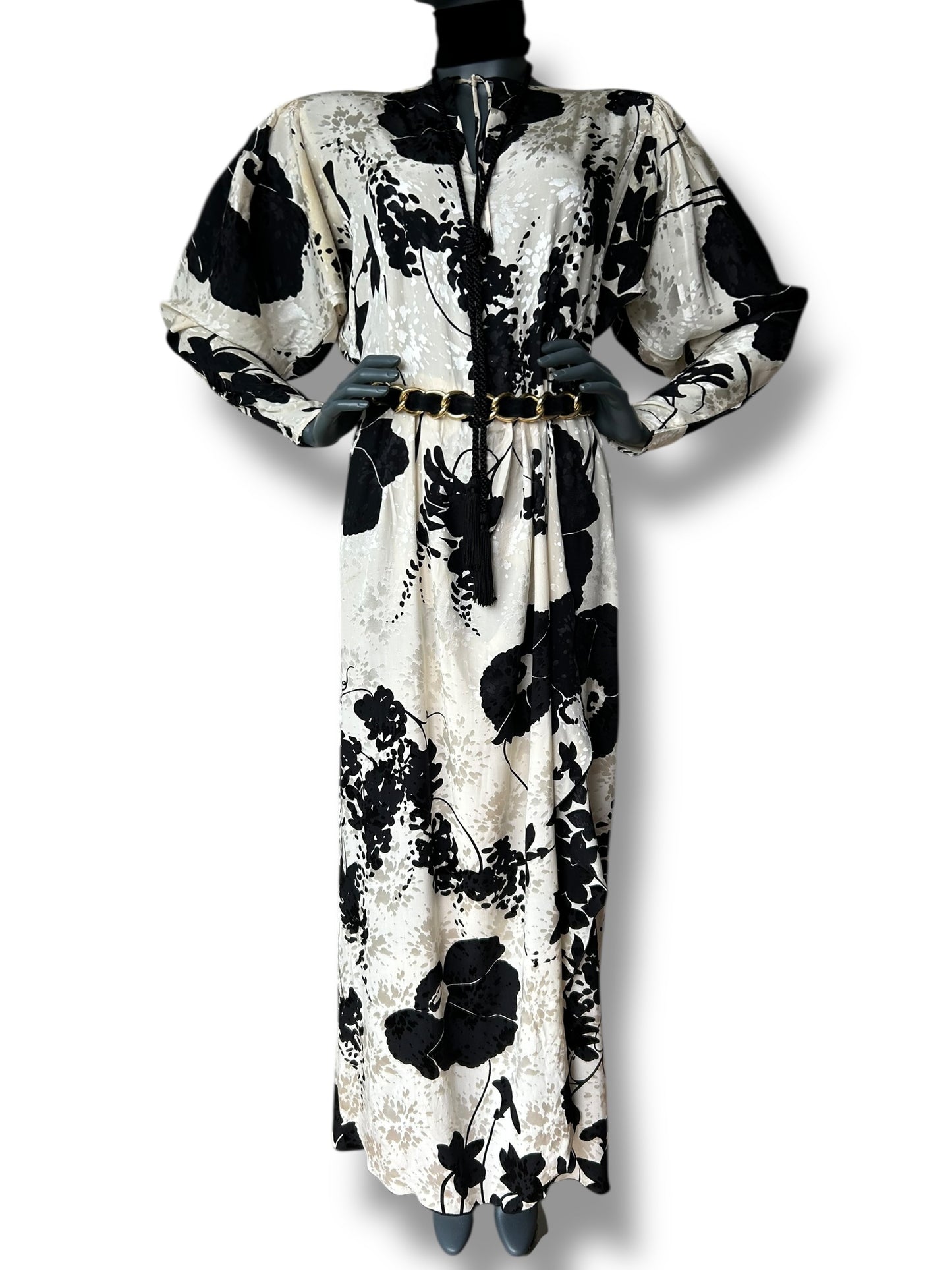Vintage 1970s Dolmain Silk French Dress