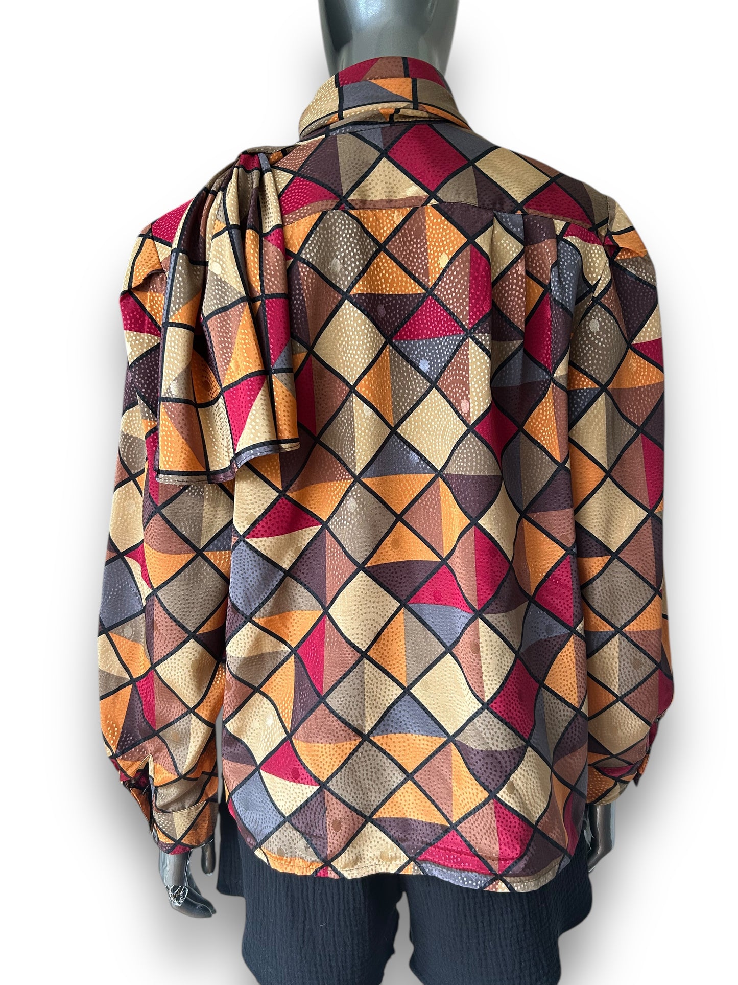 Vintage 1980s Autumn Geometric Statement Shirt